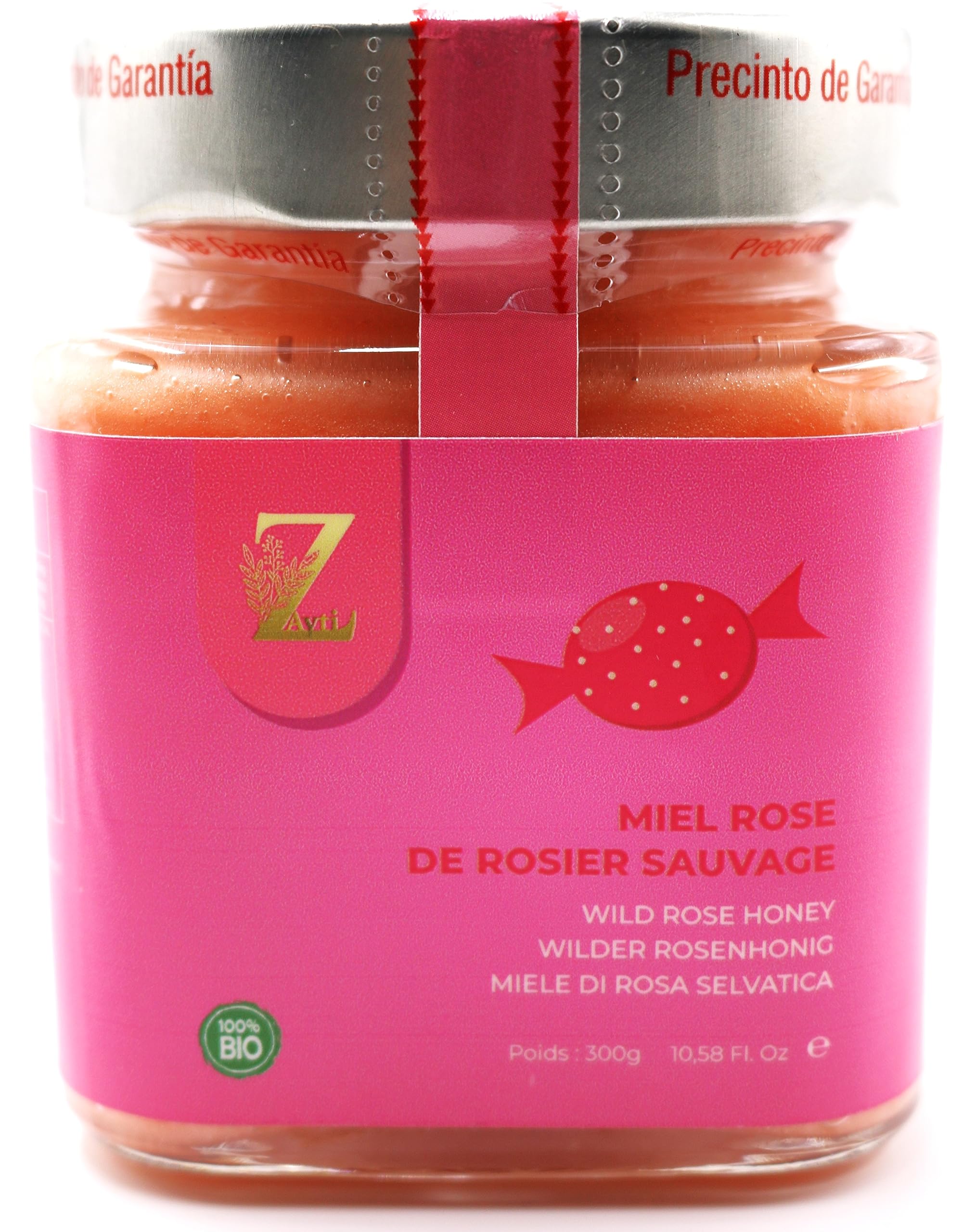 Miel Rosa de Rosal Salvaje de Rusia 300g- 100% Natural, Cosechado en la región de Altai, miel rara y única