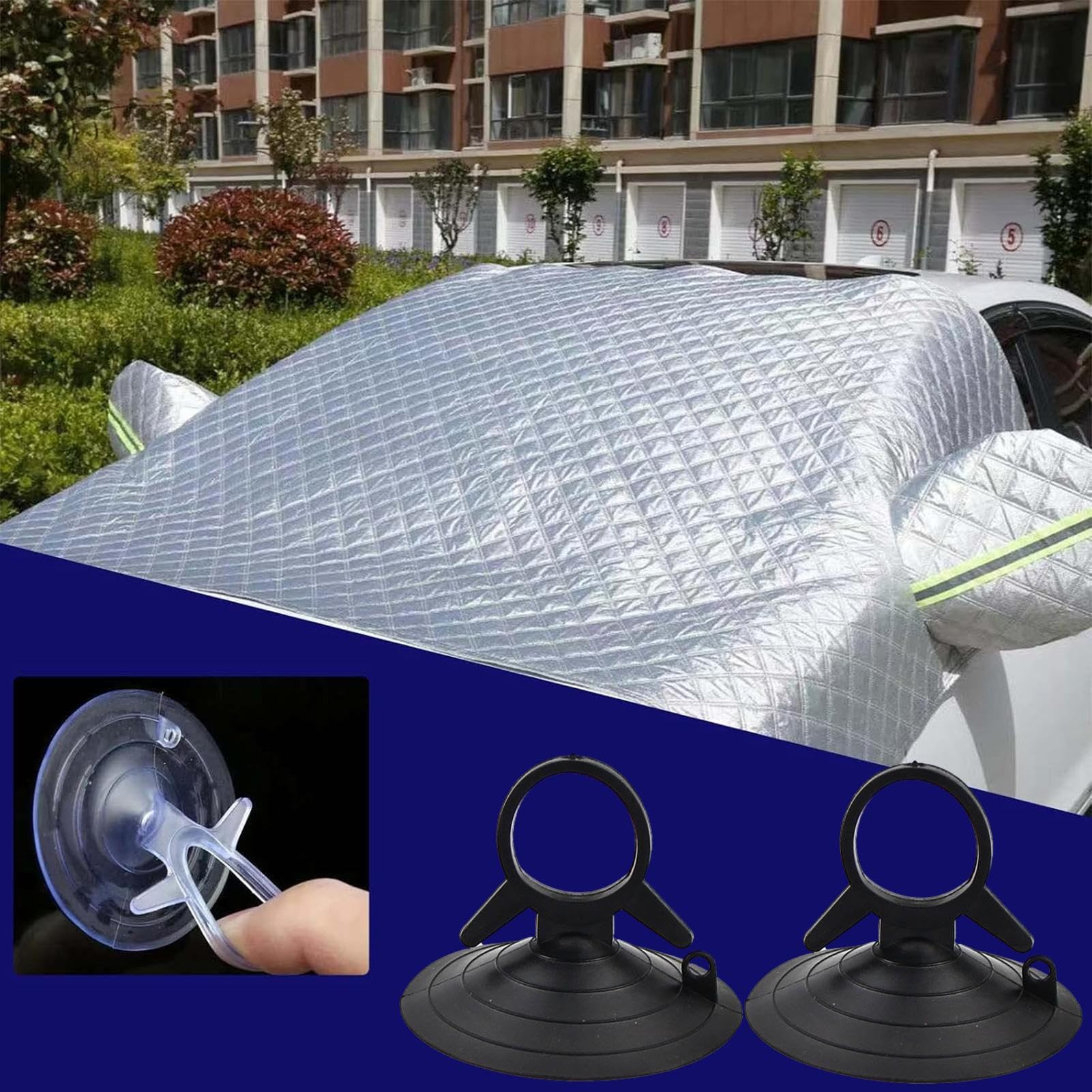 Generisch Ventose per ombrelloni – parabrezza auto – riutilizzabile per parabrezza auto – gancio di aspirazione a coda di rondine per parabrezza, bagno, cucina