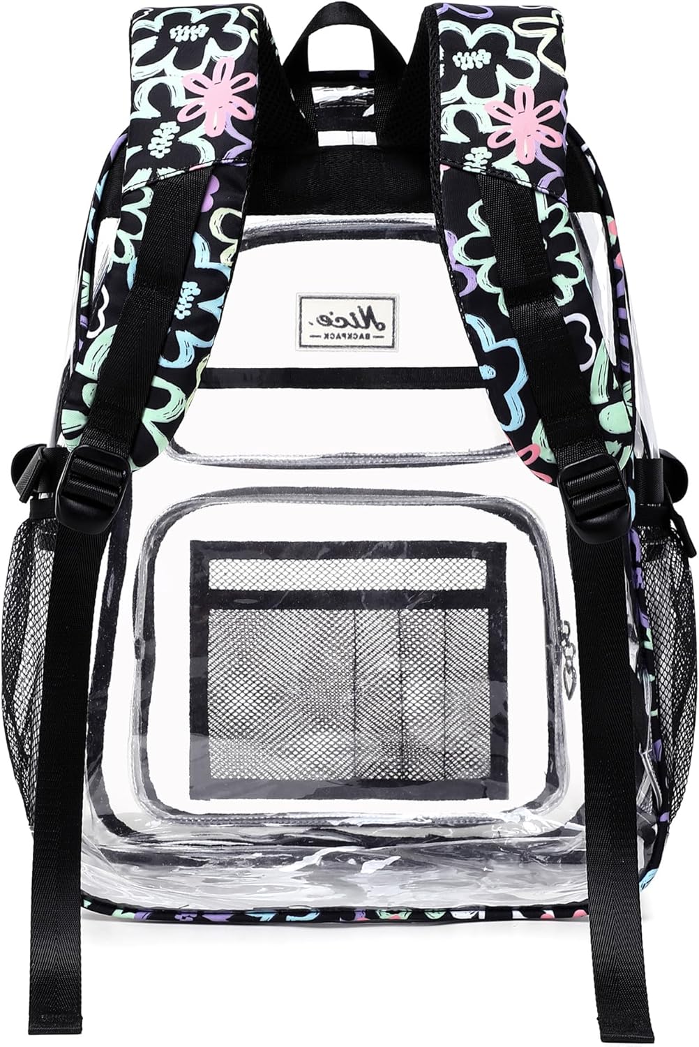 OKKID Clear Backpack for School Girls Clear Bookbag Black See Through Bag Heavy Duty Transparent Backpack for Stadium Events - Image 3