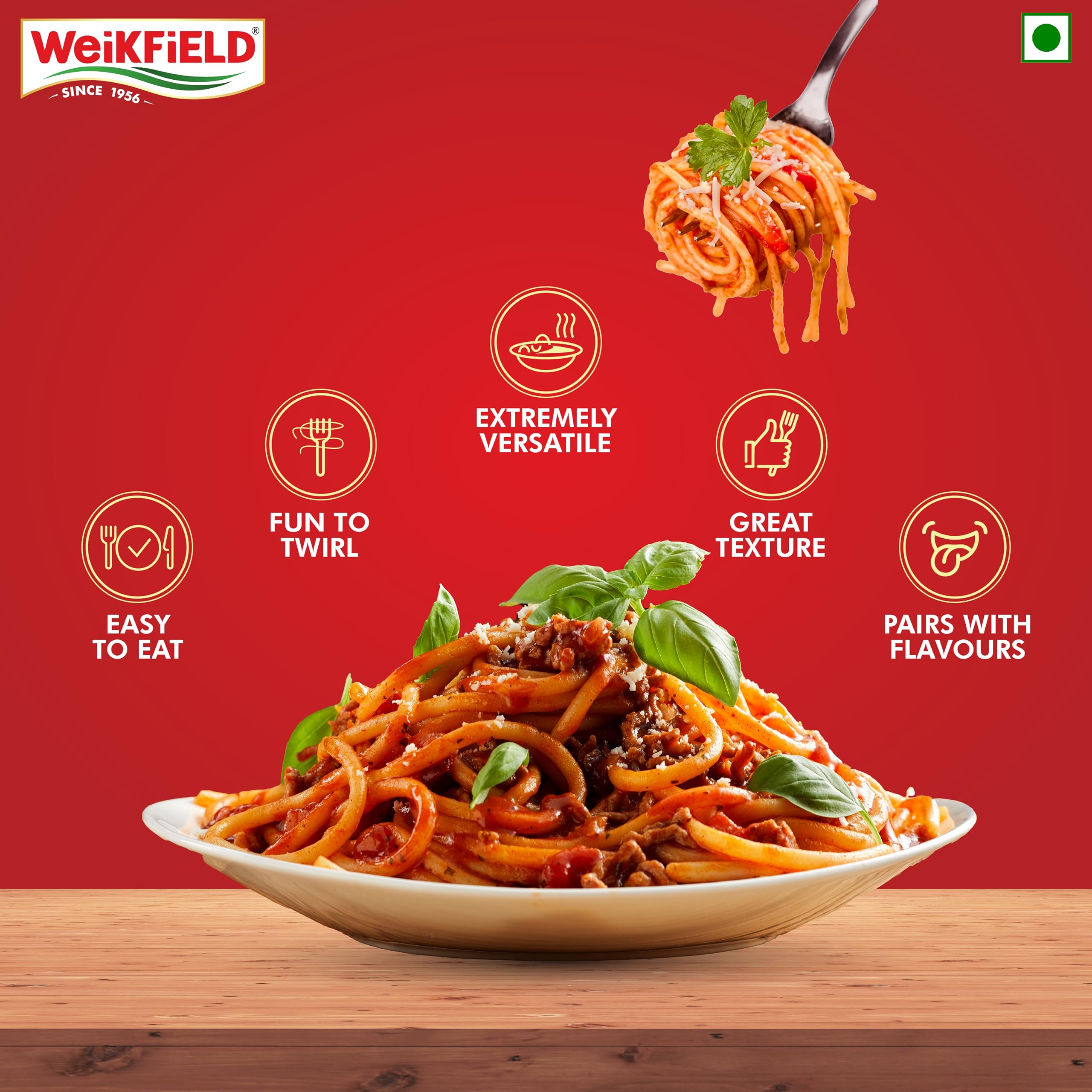 Weikfield Spaghetti Pasta 400g Pouch | Healthy Pasta Made With 100% Durum Wheat Semolina | No Maida | Rich in Protein & Fibre | Non-Sticky | 100% Vegetarian 4