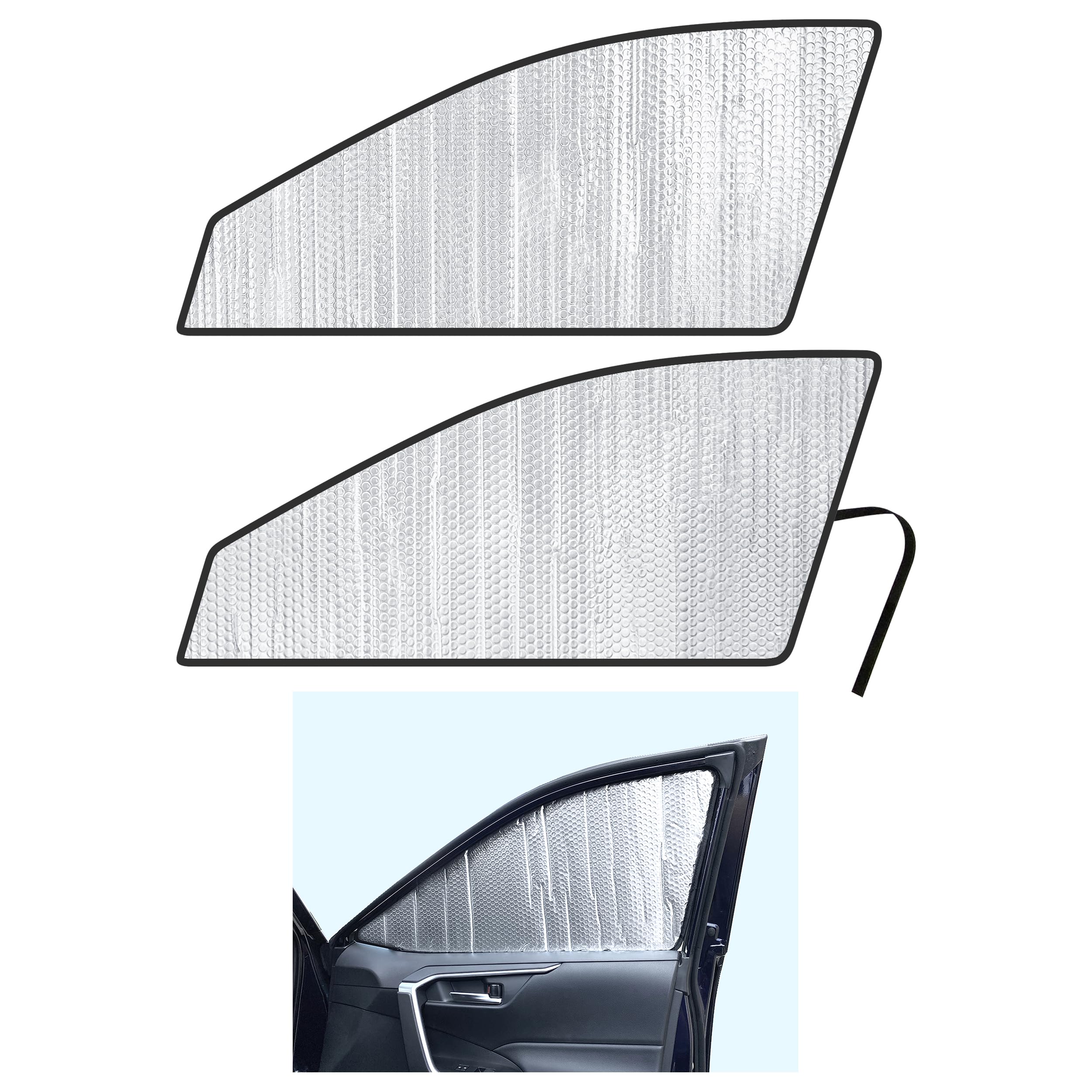 YelloPro Side Window Front Seat Reflective Sunshade Custom Fit for 2019 2020 2021 2022 2023 2024 2025 Toyota RAV4 SUV, Hybrid XSE, Prime, LE, XLE,
