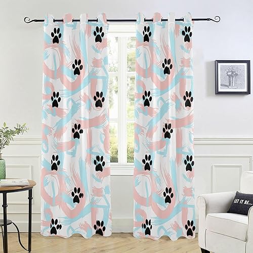 Cortinas negras abstractas de pata de 84 pulgadas para ventana para dormitorio y sala de estar, divisor, cortinas de baño, cortina decorativa para
