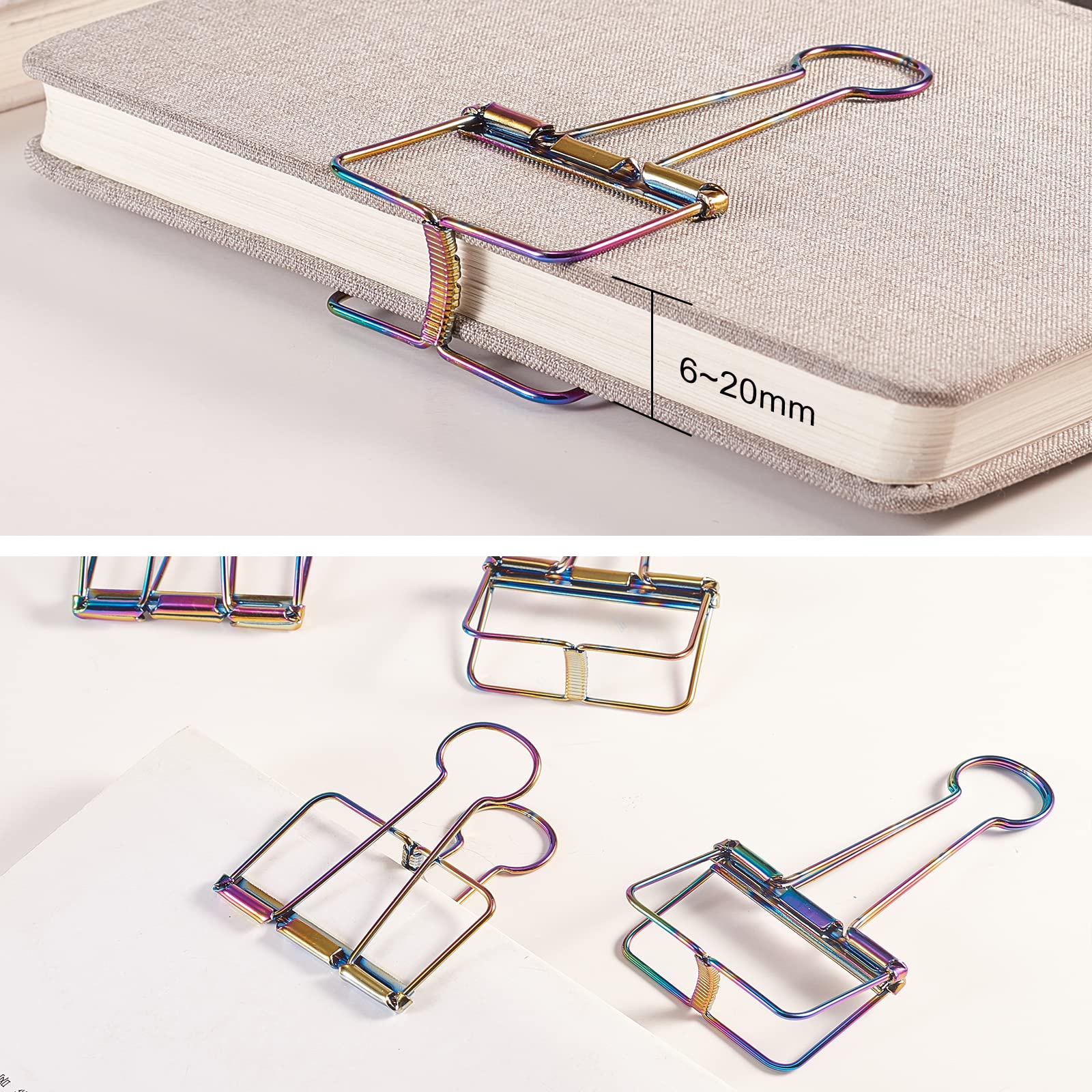 2 Pack) Officemate Easy Grip Large Binder Clips, Assorted Metallic Colors, 6 Packs Of 6 Clips Each (31051