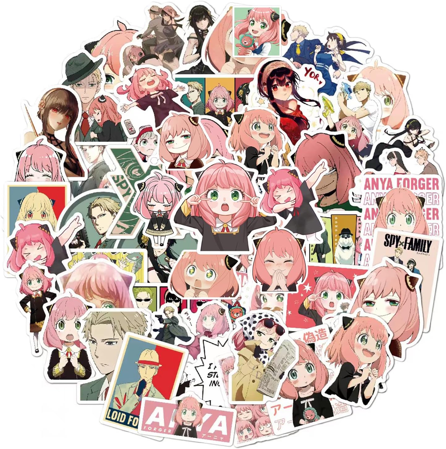 直営ストア Spy 人気 スパイファミリー 防水 ステッカー 可愛い 50枚セット アニメ おしゃれ 贈り物 Family