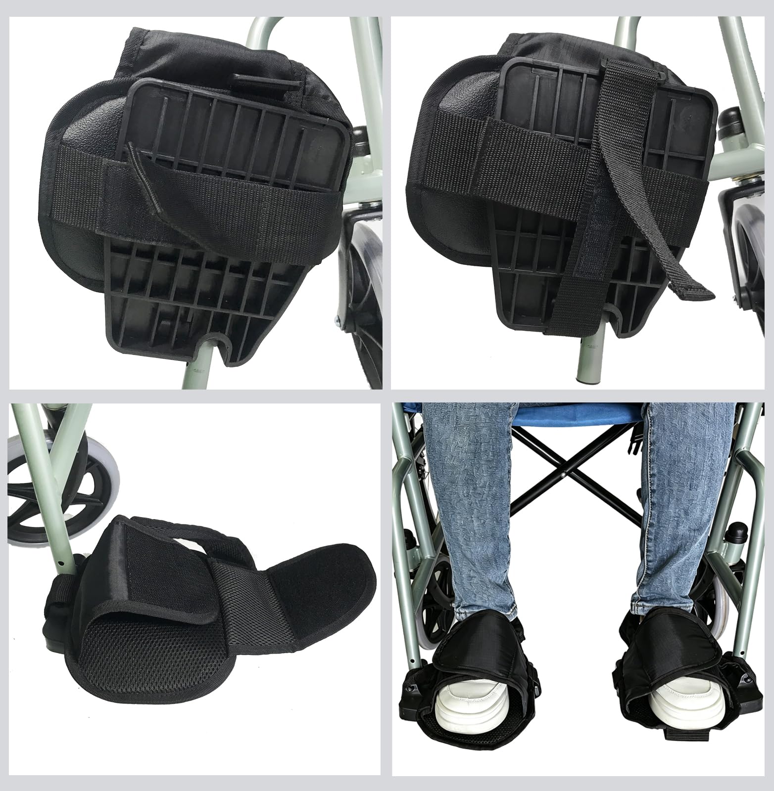 zapatos antideslizantes para silla ruedas con correas fijación ajustables, soporte seguridad para zapatos para evitar que los pies se deslicen de los pedales de silla de ruedas para personas mayores