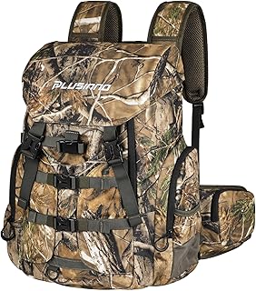 PLUSINNO Hunting Backpack for Hunting Essentials, 45L Waterproof Hunting Gear with Rain Cover, & Padded Scabbard Carry System For Deer Hunt Accessories, Hunt Gift For Men