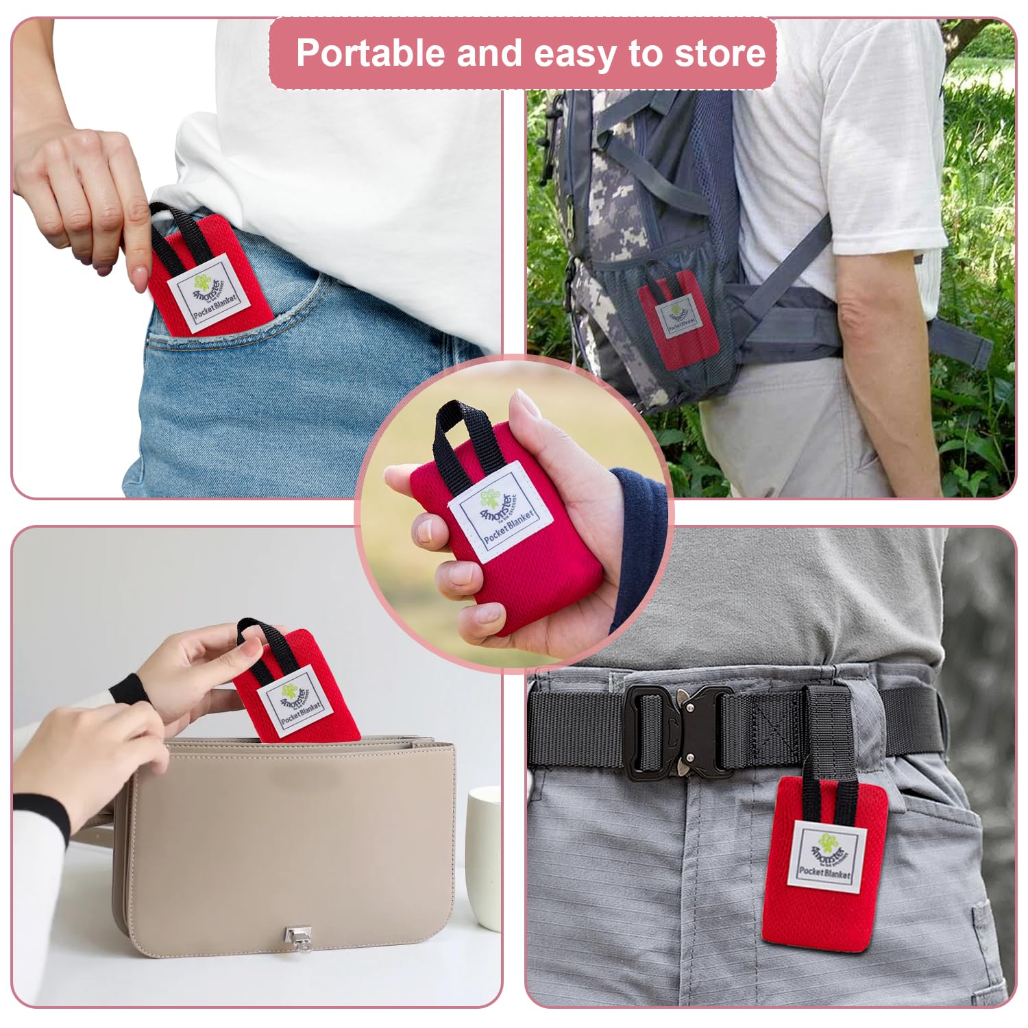 Coperta Da Picnic Portatile Mini - Tappetino Impermeabile Per Spiaggia, Campeggio, Trekking - Foto 2