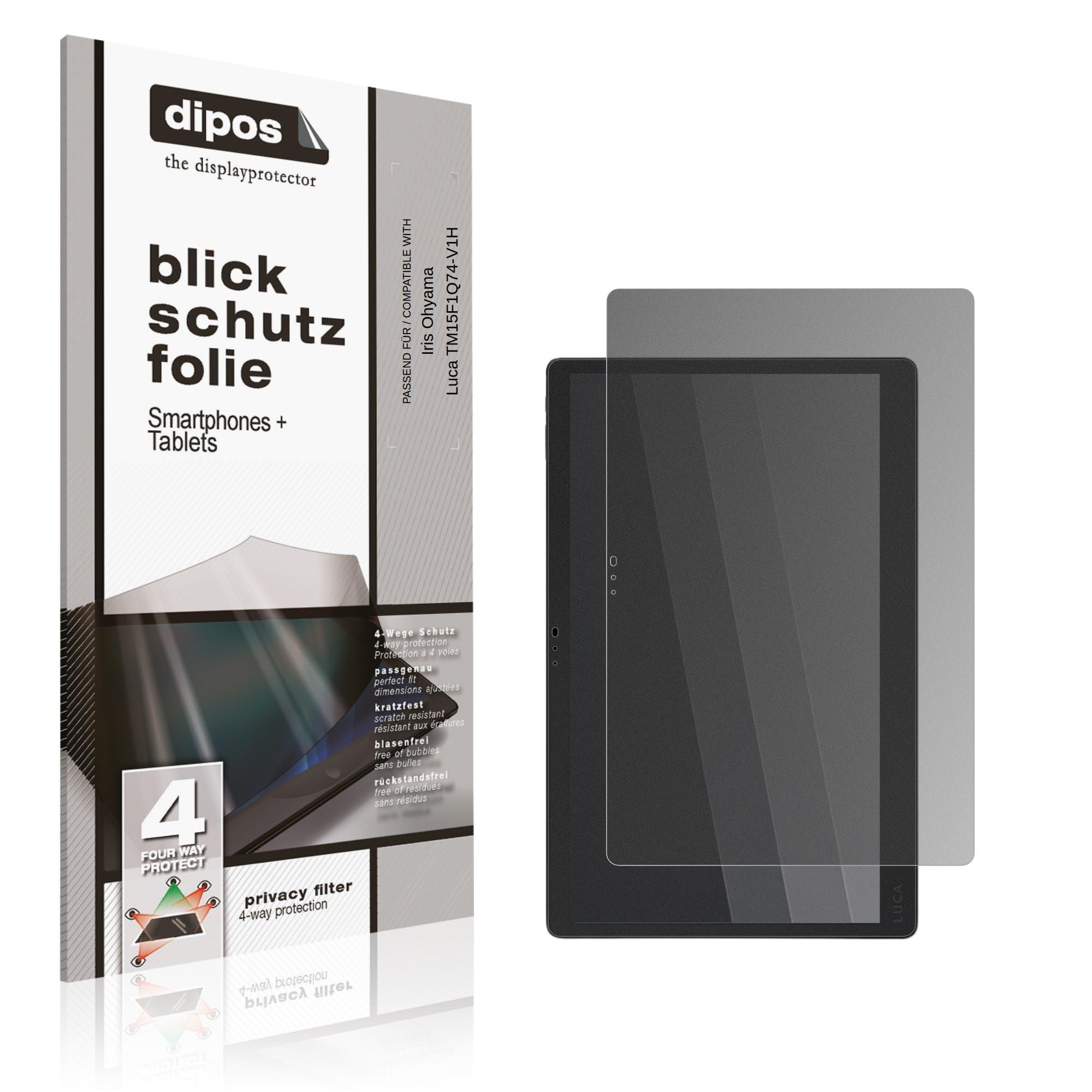 dipos Protector de Pantalla Antiespía para Iris Ohyama Luca TM15F1Q74-V1H
