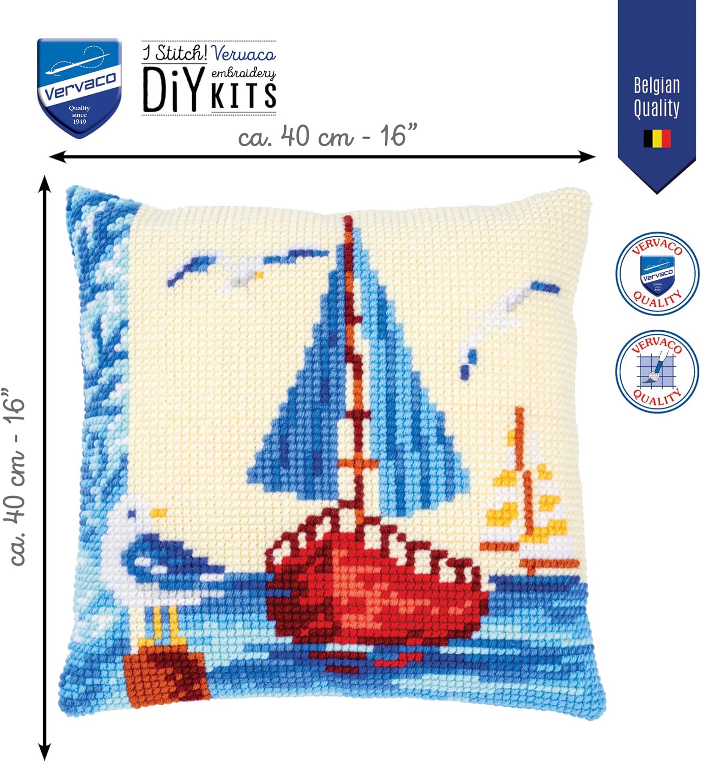 Vervaco Sailboat with Seagulls Needlepoint Kit