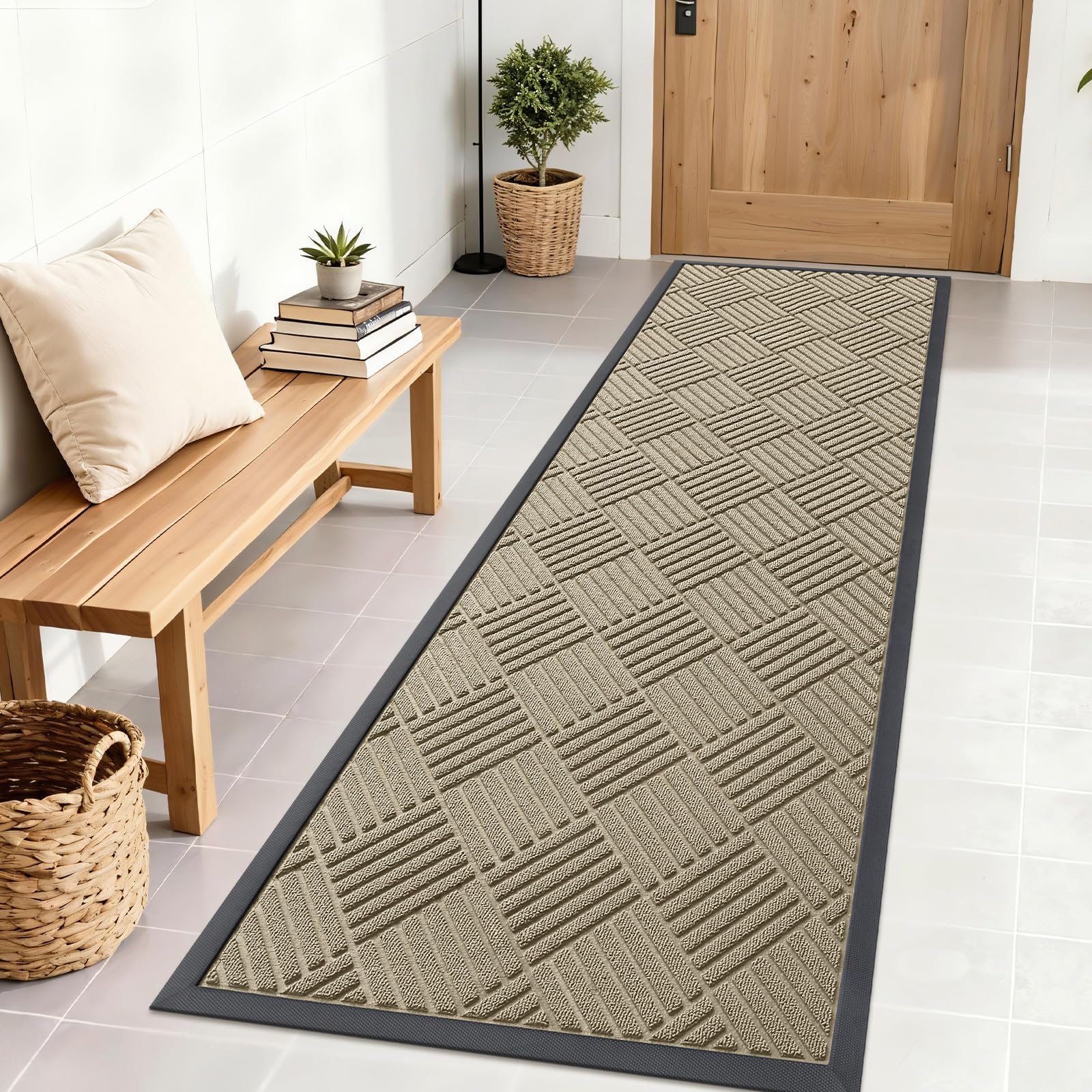 OLANLY Front Door Mat Outside Entrance 71x23, Waterproof Heavy-Duty Doormat