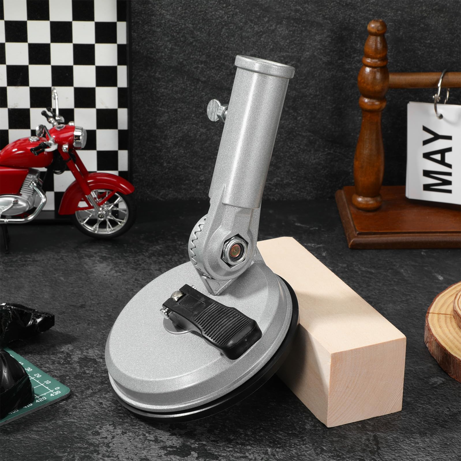 Minkissy Supporto Bandiera Ventosa Resistente al Vento Forte per Auto in Lega di Alluminio e Gomma Base Regolabile a 180 Gradi