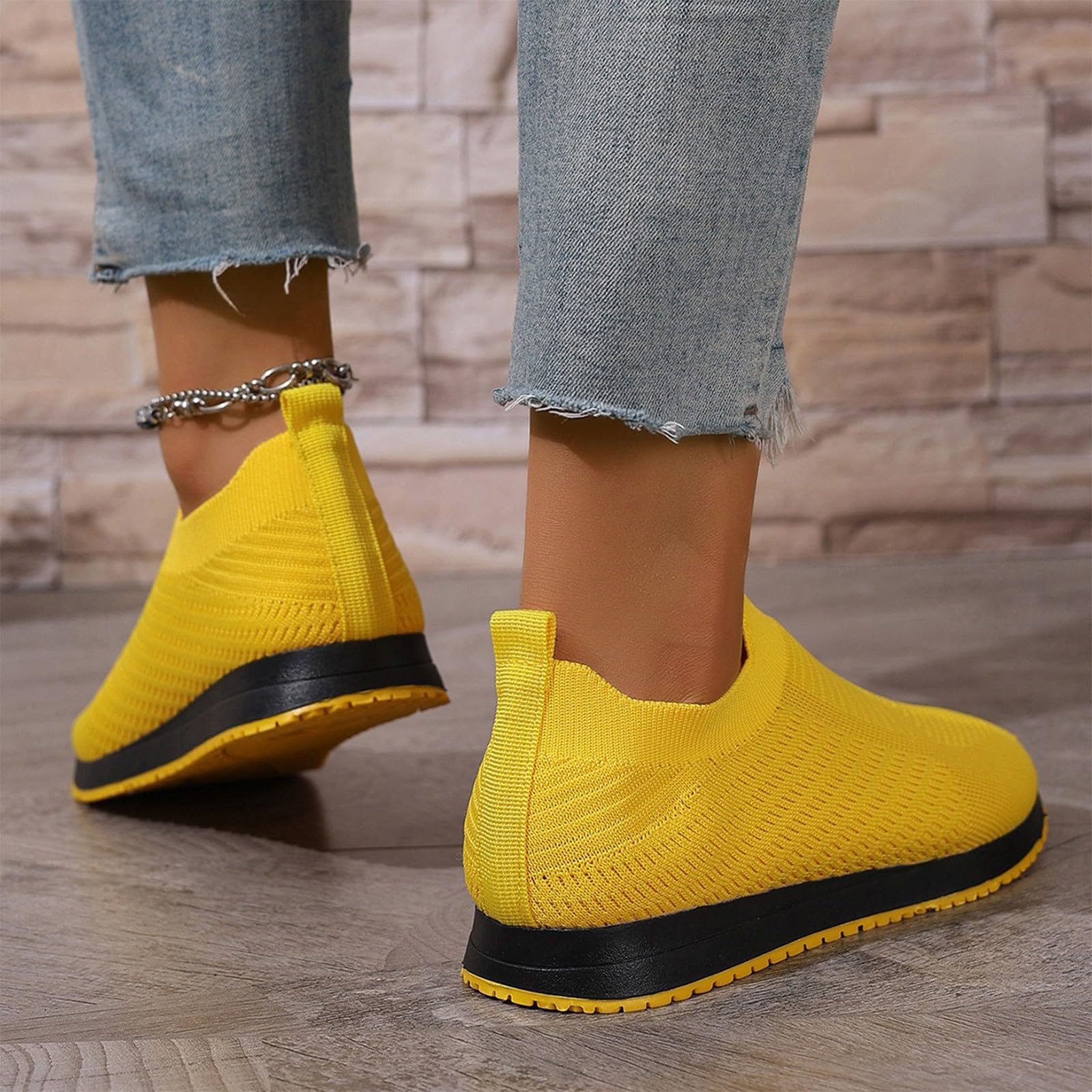 Generisch Scarpe da passeggio da donna, slip-on, larghezza H, in rete traspirante | Scarpe da ginnastica, comode scarpe sportive con supporto per l'arco, antiscivolo, leggere, per passeggiate e fitness