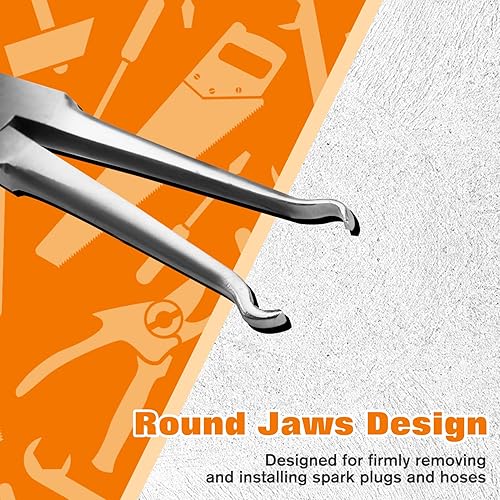 Miniatura 4 de SPEEDWOX Alicates de agarre de manguera de 5.5 pulgadas, alicates de nariz de anillo, extracción de bujías, herramienta de abrazadera de cable