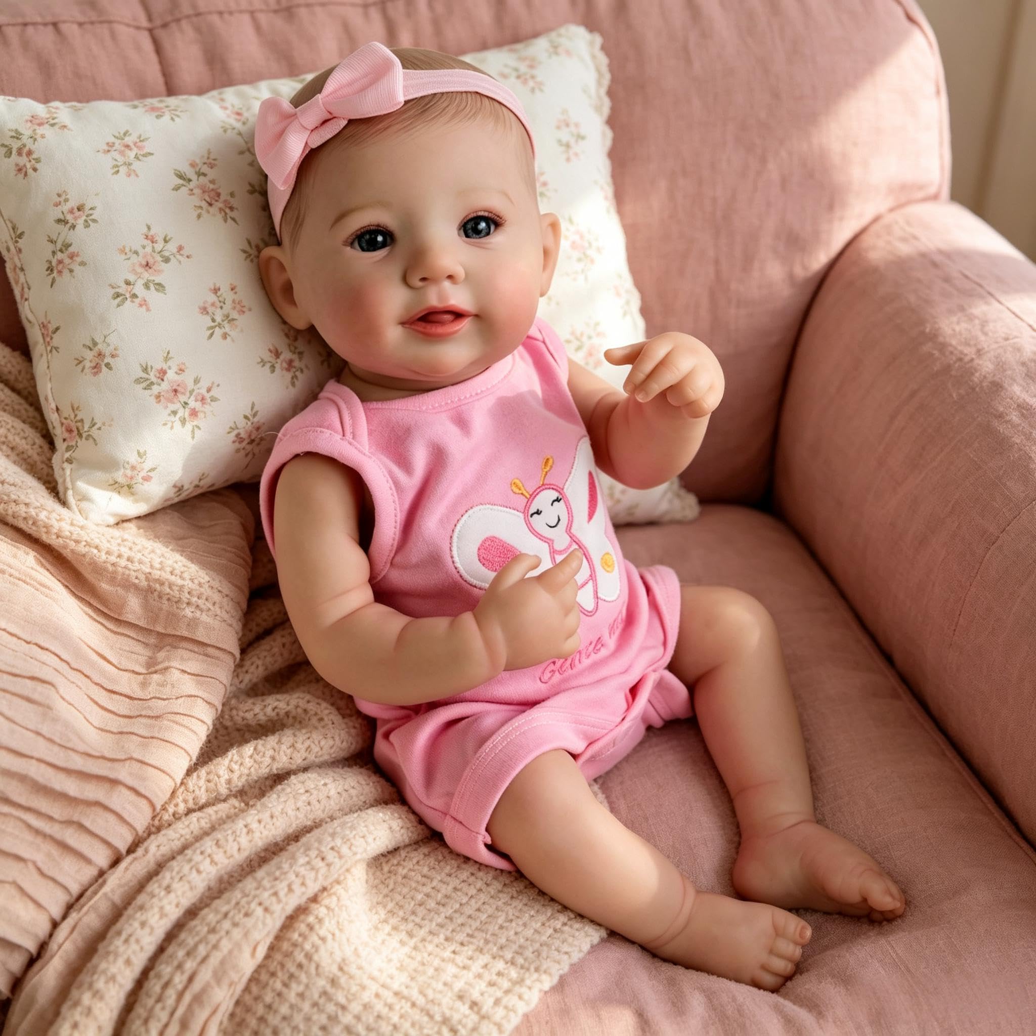 RXDOLL Reborn Baby Dolls silikonowe lalki na całe ciało, winylowe, 45 cm, anatomicznie poprawne, realistyczne, dla noworodka, realistyczne, dla niemowląt, wodoodporna, zabawka, prezenty dla dzieci w