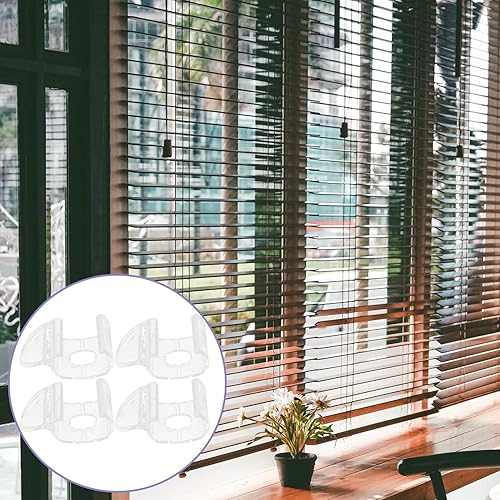 Miniatura 2 de 4 tiradores de persiana enrollable para ventana, 4 unidades, mini manijas inalámbricas, sin cables, cadena de seguridad transparente y gancho de