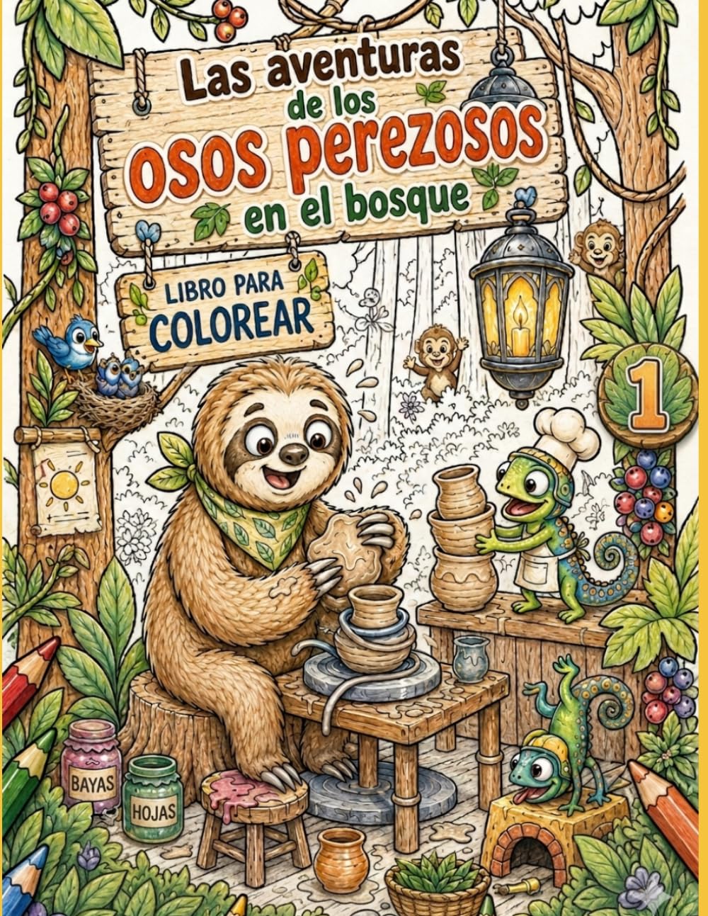 Las Aventuras de los Osos Perezosos en el Bosque: Libro para Colorear (Libro para Colorear - Animales)