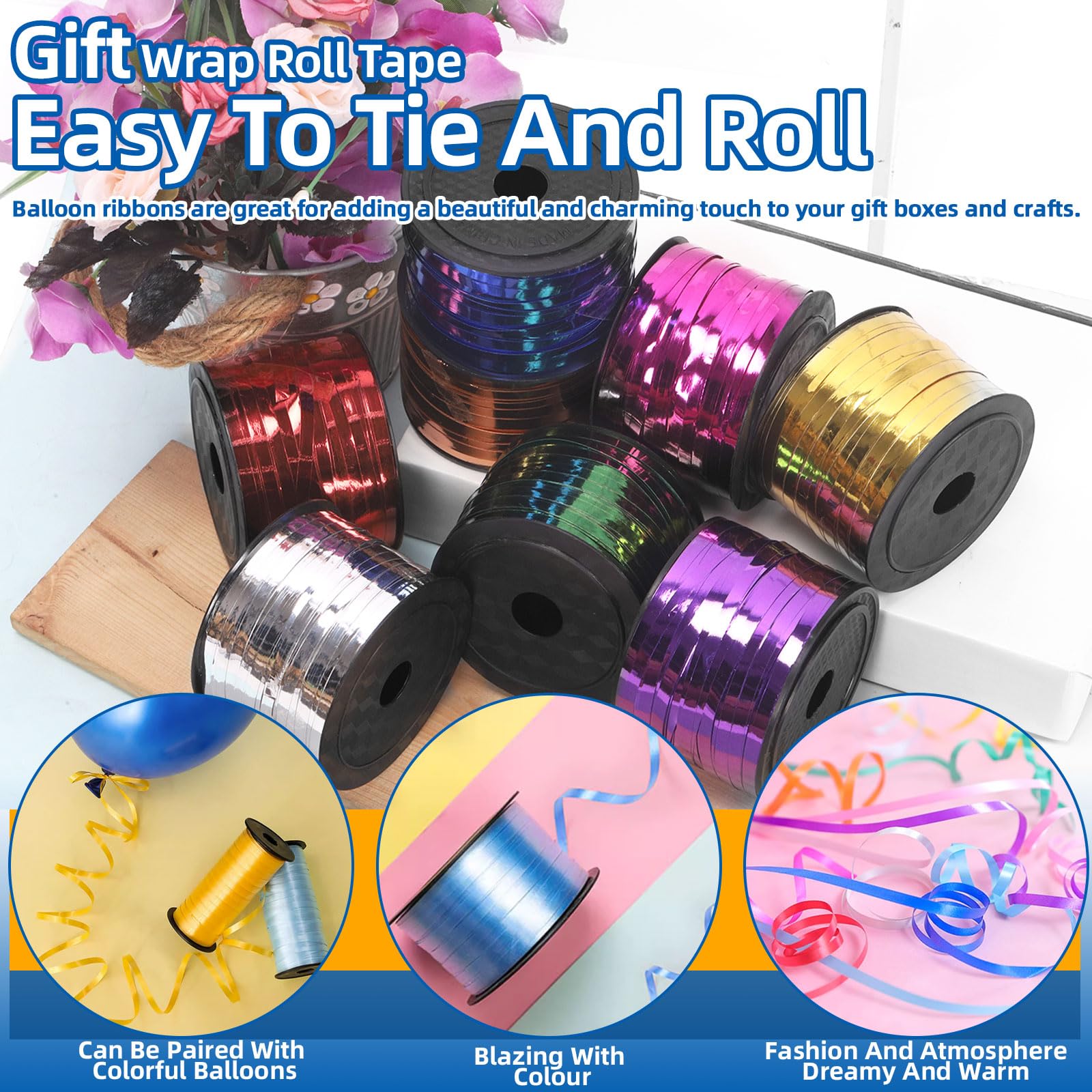 Glarks 9pcs 800 Yards Curling Ribbon Set - Image 4