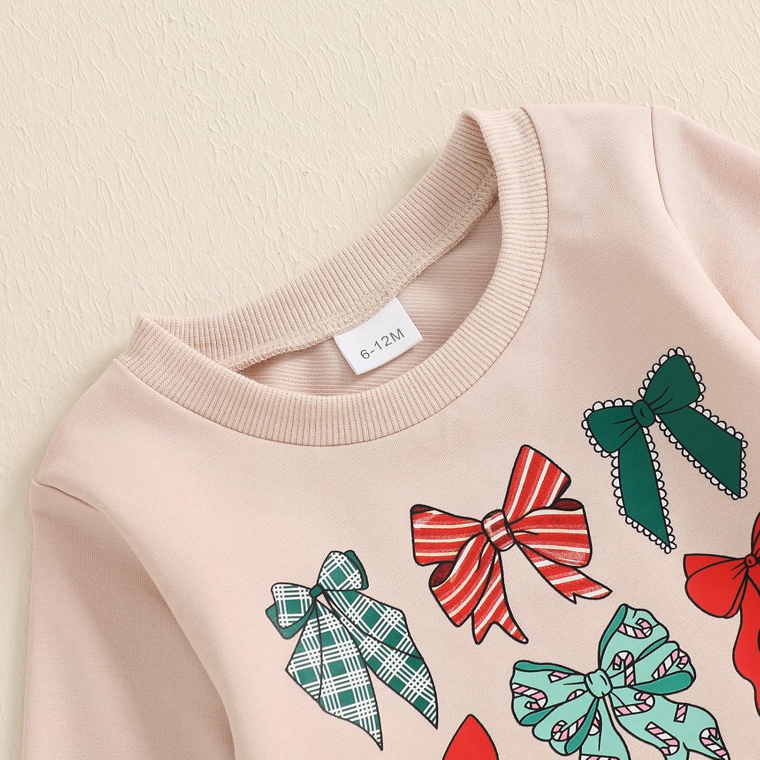 Mubineo Toddler Baby Girl Christmas Clothes Cute Bowknot Floral Outfits Sweatshirt Tops Bell Bottom Pant Kid Outfit - Image 4