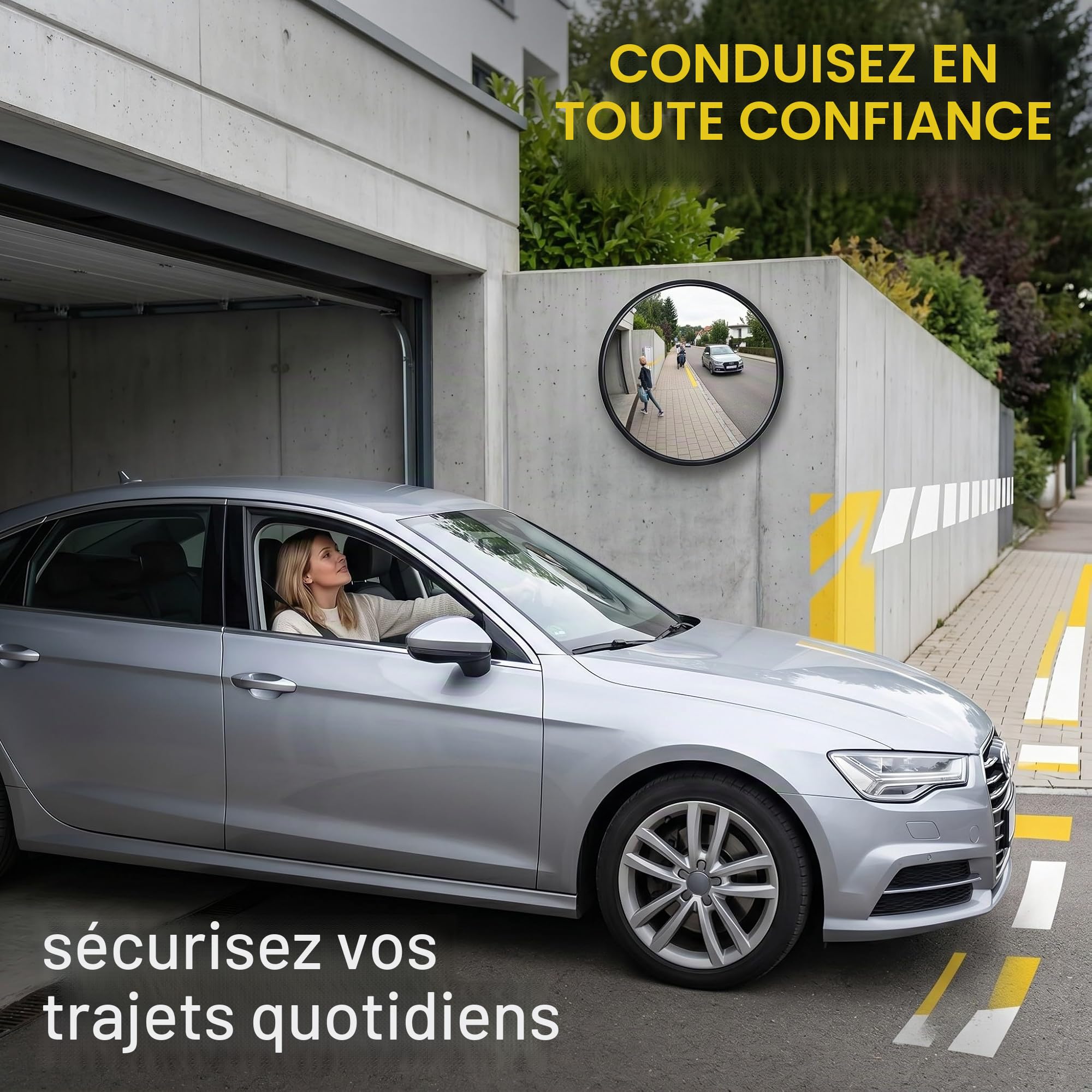 Mini Miroir Convexe De Circulation 17cm Grand Angle, Miroir Routier De Securite, Retroviseur Exterieur Et Interieur Incassable Pour Une Visibilite Maximale