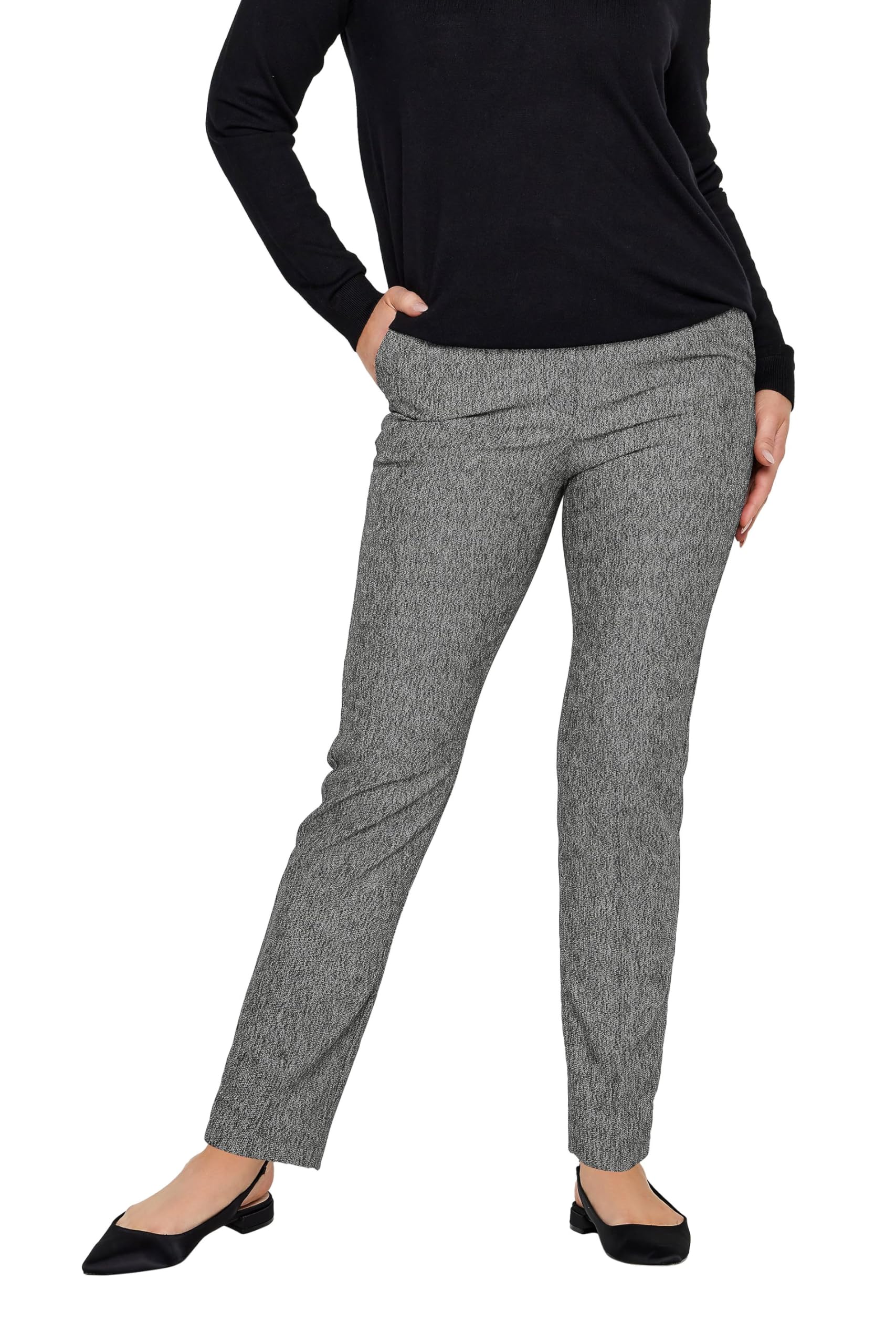 Women's Grey M&Co M&Co Tapered Trousers Size Regular > 16