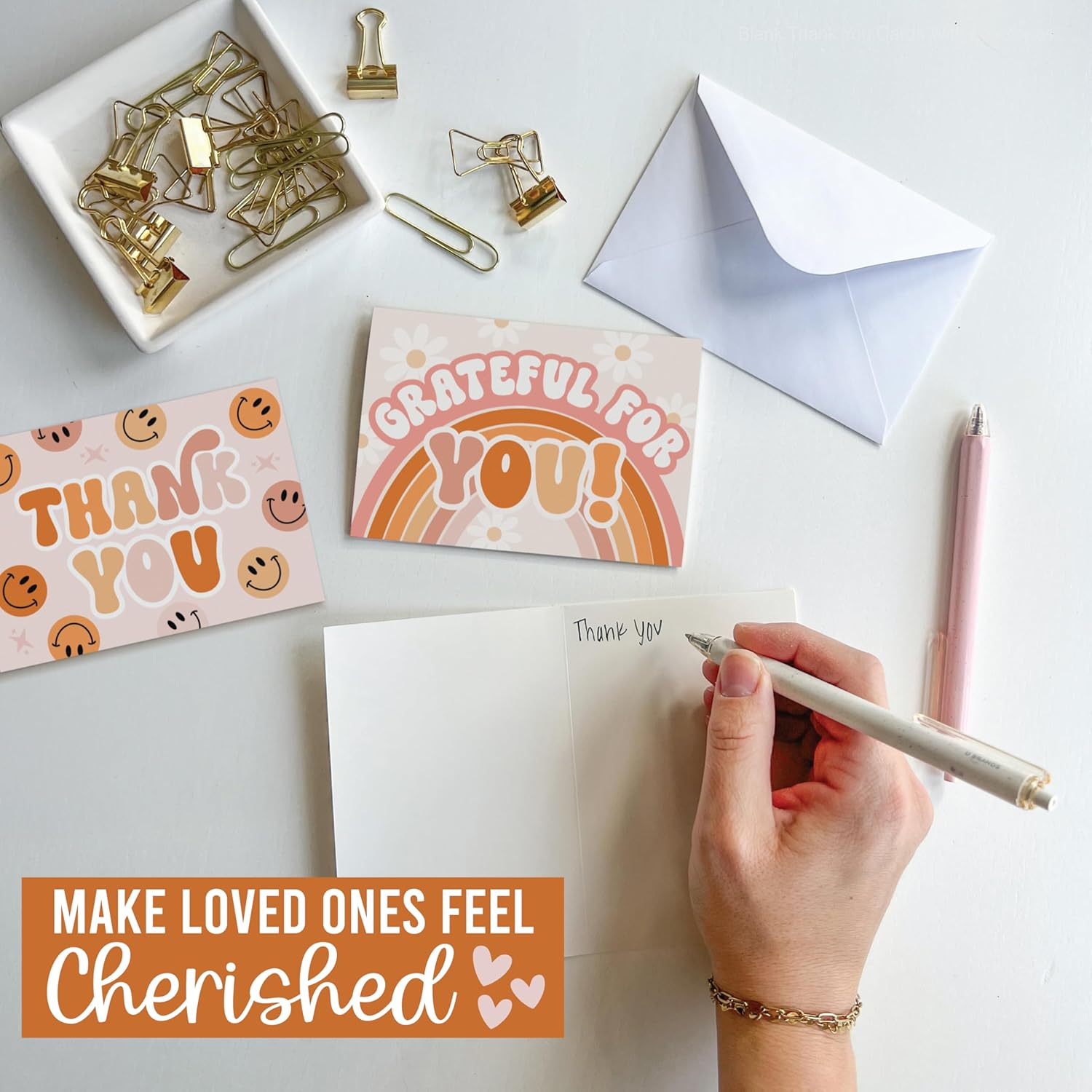 Hadley Designs Bulk Thank You Cards with Envelopes - 54 Kids Thank You Cards For Teachers, Cute Thanks Blank Cards and Envelopes, Fun Appreciation Note Card for Birthday, Baby Shower & Small Business - Image 5