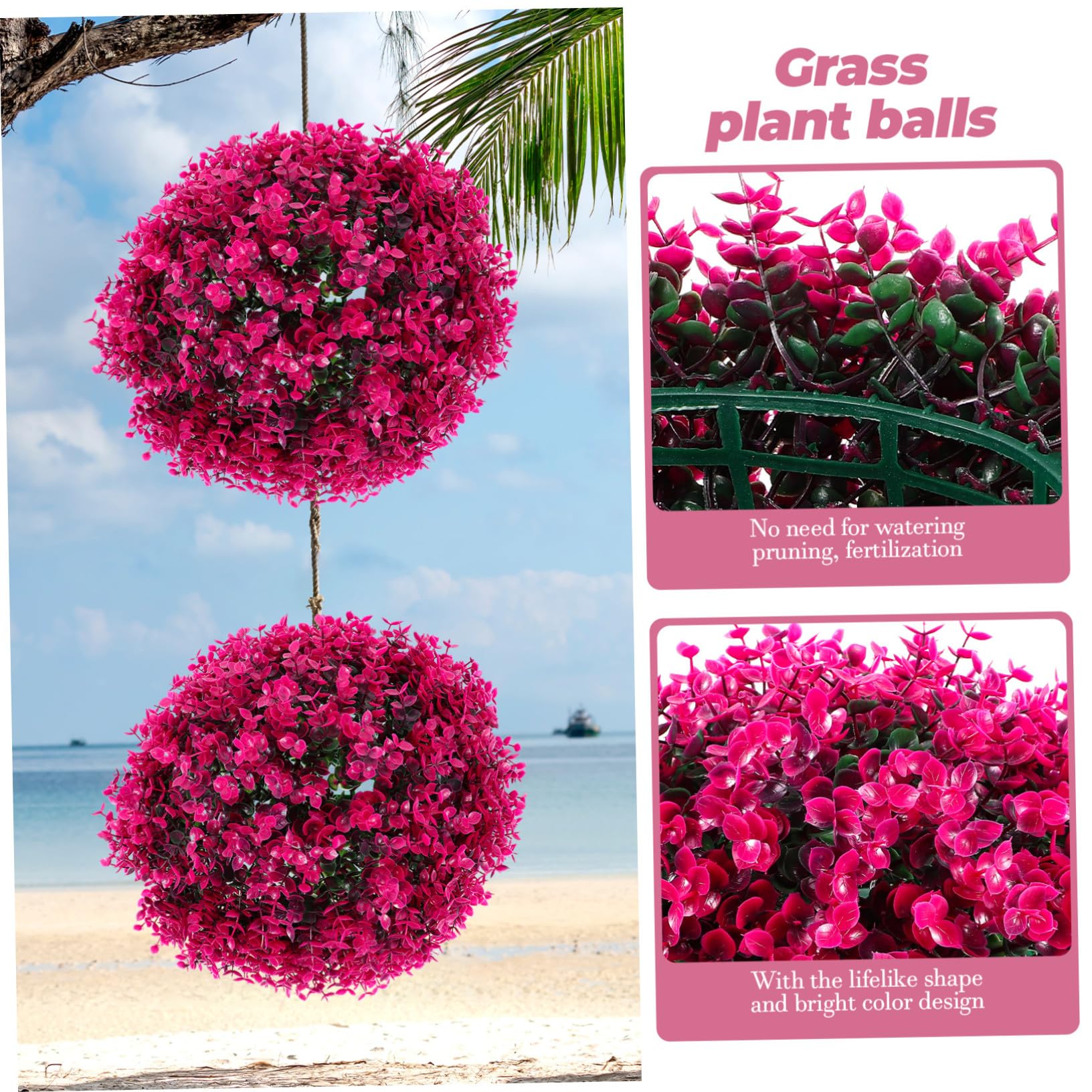 Bola Topiaria de Eucalipto Artificial Colgante para Decoración Interior y Exterior, Planta Decorativa Fácil de Colocar, Adecuado para Bodas y Jardines