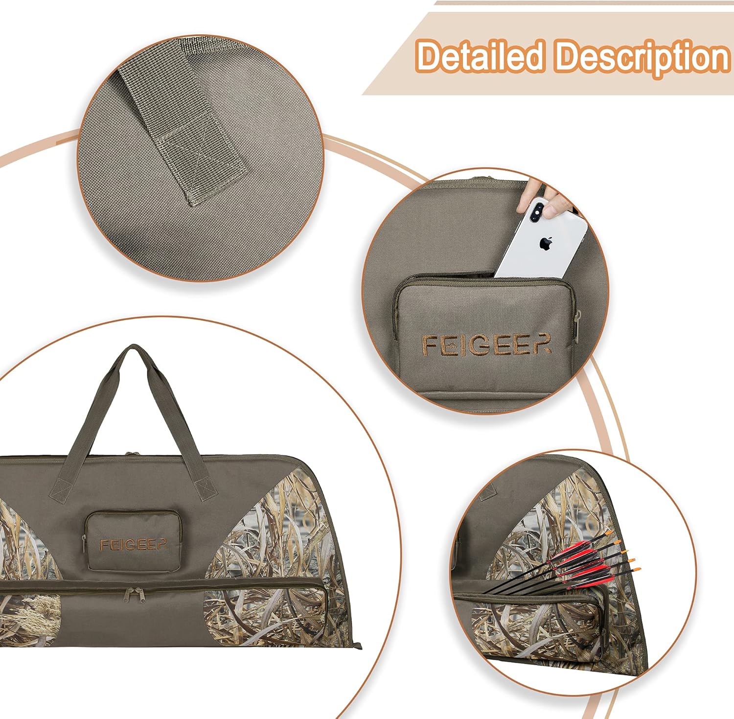 mydays Compound Bow Case,FEIGEER Camo Soft Bow Case with Thick Protective Foam Padding for Archery Accessories,41” (Camo, 41”) : Sports & Outdoors