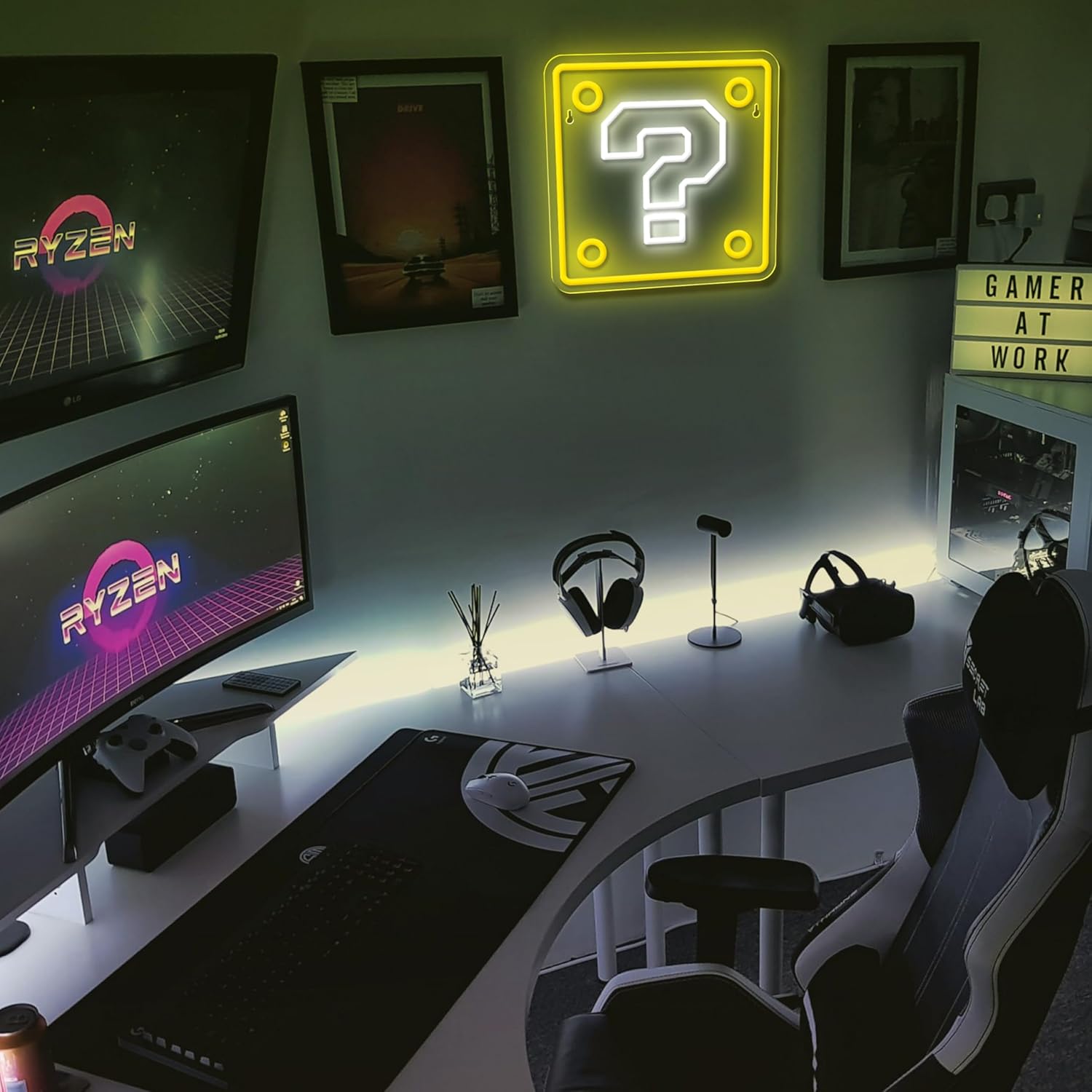 Question Block Neon Sign,Dimmable Question Square Neon Light for Game Room,Man Cave,Kids Room Wall Decor,USB Powered Led Night Lights Gamer Gifts for Boys, Kids - Image 6