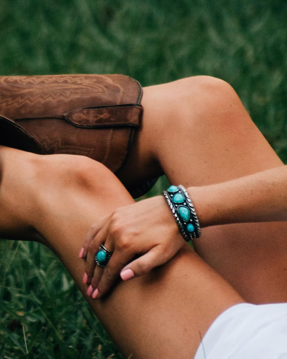 Montana West Rustic Couture's Bohemian Turquoise Cuff Bangle Bracelets for Women Cowgirl - Image 5
