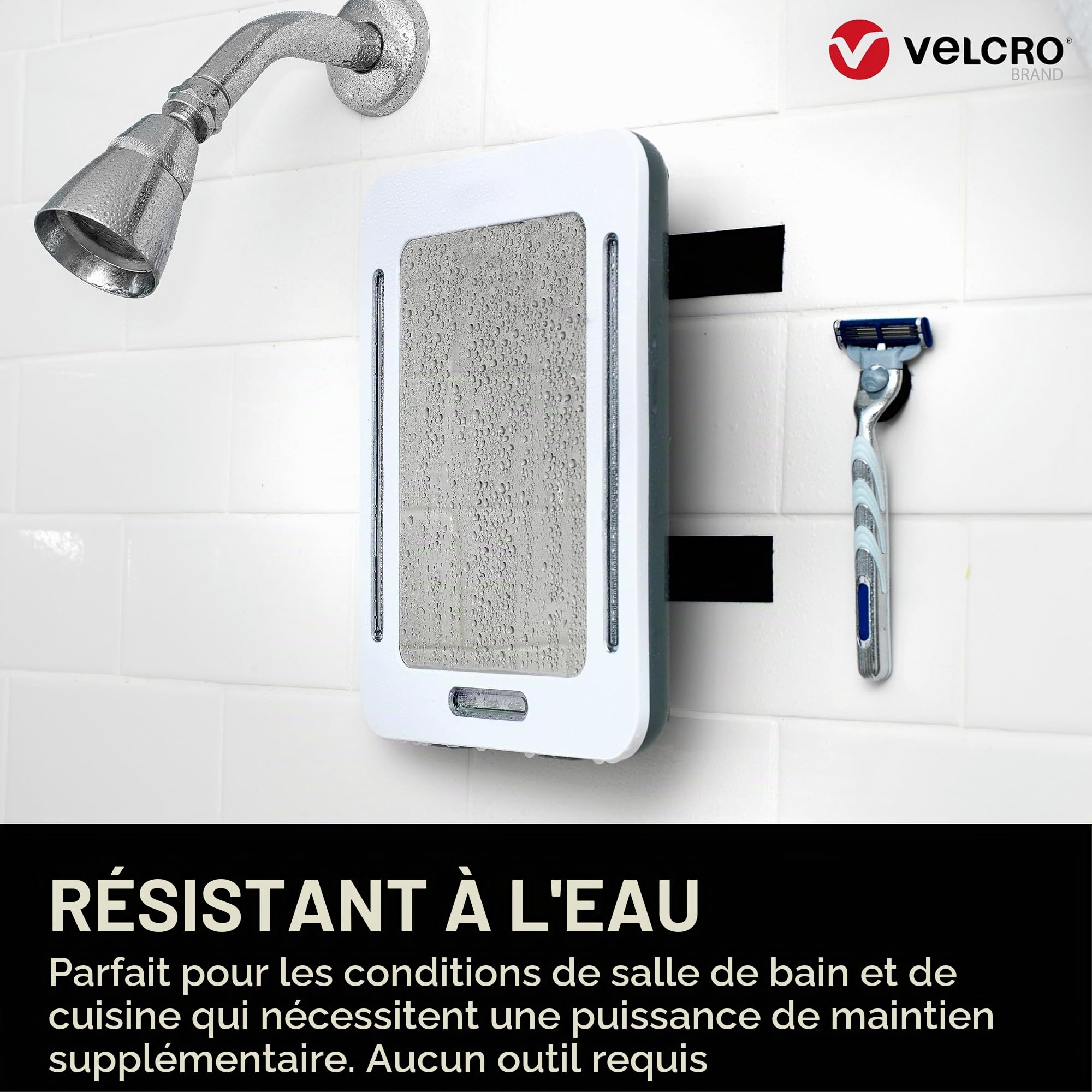 VELCRO Brand Ruban auto-agrippant extra-fin et discret, Noir 50mm x 5m | Ruban VELCRO adhésif extra-fin, haute résistance et découpable, pour des fixations affleurantes