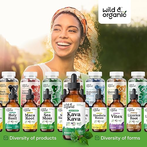 Miniatura 8 de Wild & Organic Kava Kava Drops 400 mg - Suplemento de calma y relajación - Suministro para 5 meses - Gotas de extracto líquido de raíz veganas, sin