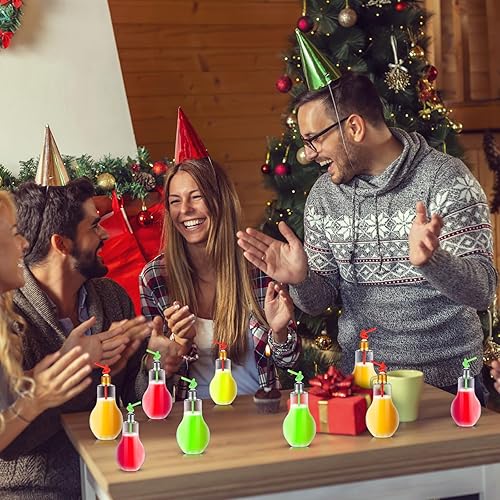 Miniatura 3 de Meanplan 24 vasos de bombilla brillantes para fiesta, que brillan en la oscuridad, regalos de fiesta, vasos con luz LED intermitente con tapas y