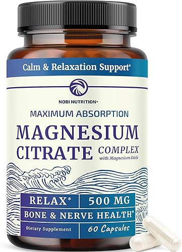 Miniatura 12 de Suplemento complejo de magnesio 10 en 1 de 500 mg | Citrato de magnesio, glicinato mag, malato y más | Complejo Mag de alta absorción con vitamina