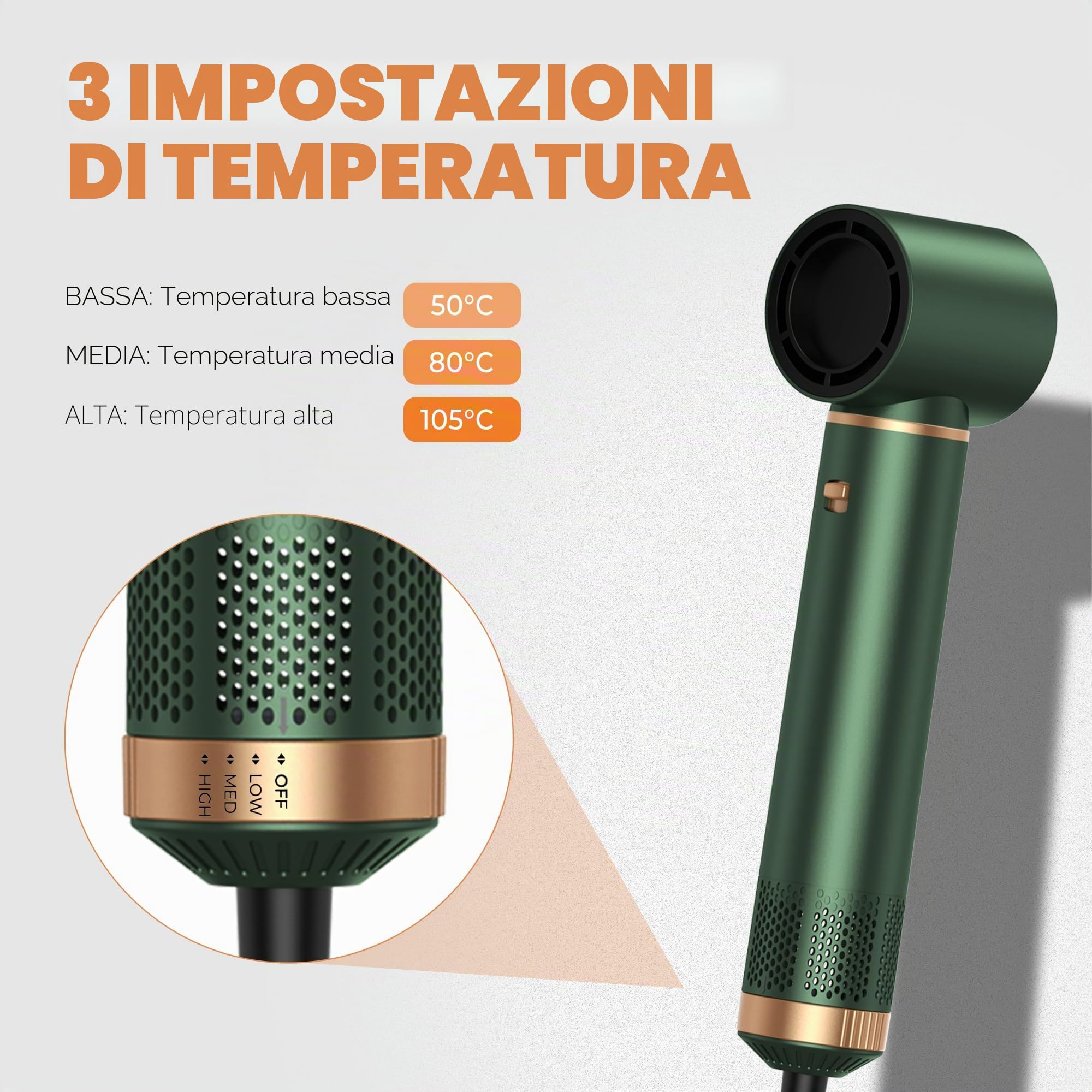 OKWRAP Air Styler 5 in 1 Styler Capelli Set, Asciugacapelli 5 in 1 Include Diverse Funzioni, Tra Cui Asciugacapelli, Arricciacapelli e Piastra Per Capelli, Adatto a Tutti i