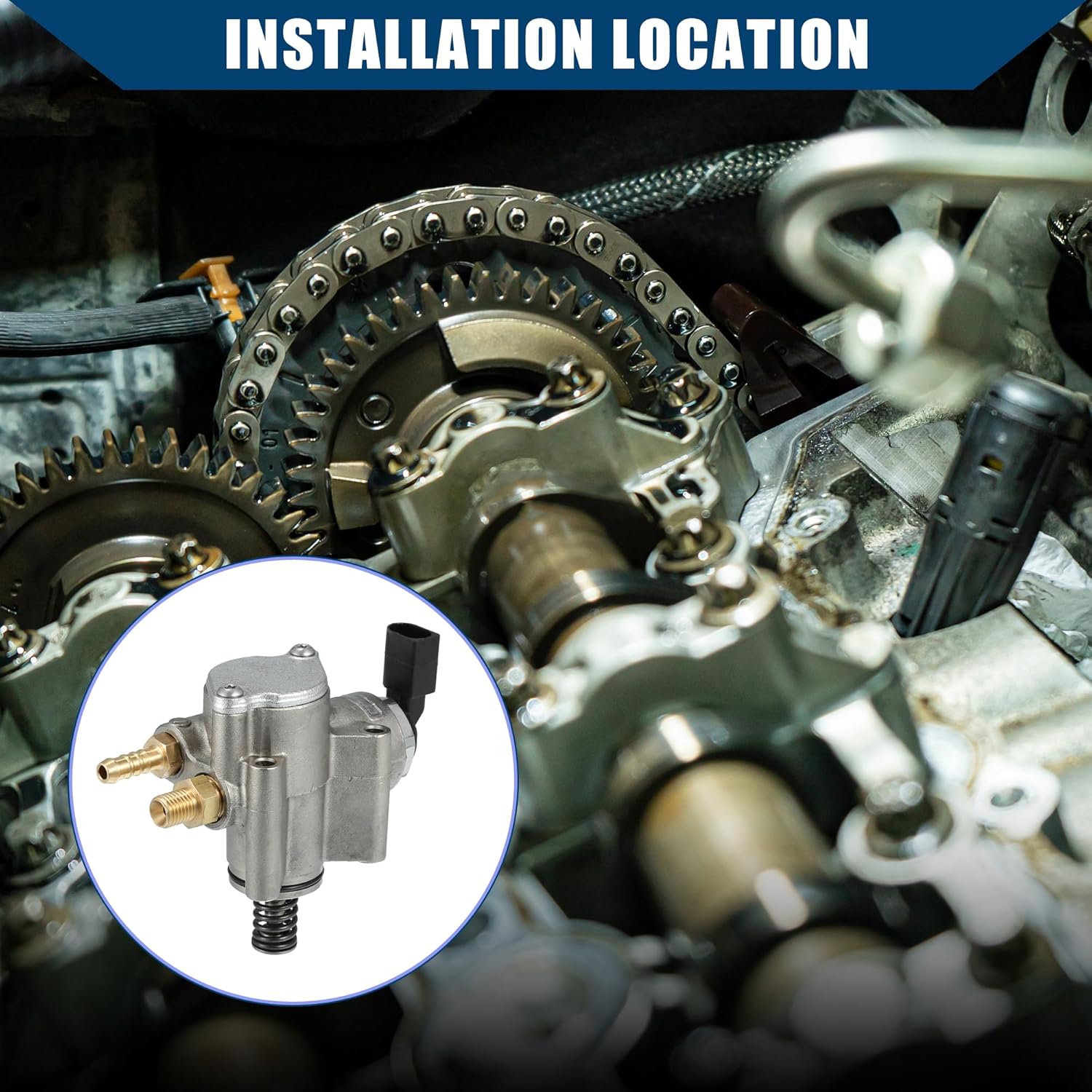 No.03H127025R High Pressure Fuel Pump for Porsche for VW Passat/Inner/Durable Metal / 1 Pcs Silver Tone