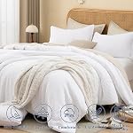 David's Home Waffle Weave Set de confort 3PCS Queen Size, doux respirant léger Cozy peau-friendly chaud pour toute la saison, élégant esthétique Home Ensemble de literie décoré avec des shams d'oreiller, blanc