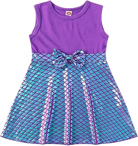Miniatura 3 de COTRIO Vestido de sirena para niñas, fiesta de cumpleaños, vestidos de princesa, trajes de Halloween para niños, ropa