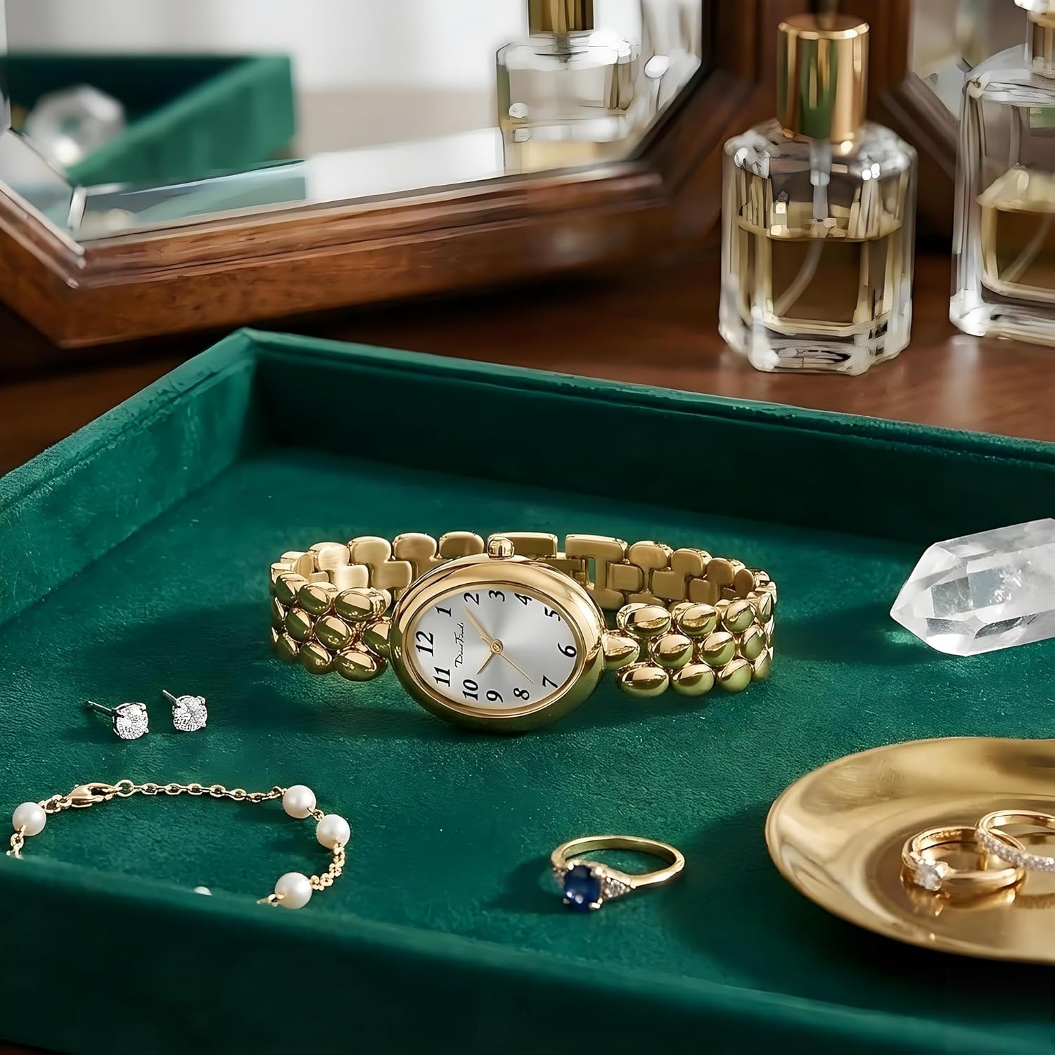 Diaofendi Women’s Gold Quartz Watch Updated Small Luxury Wristwatch with Stainless Steel Band, Stylish Casual Bracelet, and Included Tools - Image 6