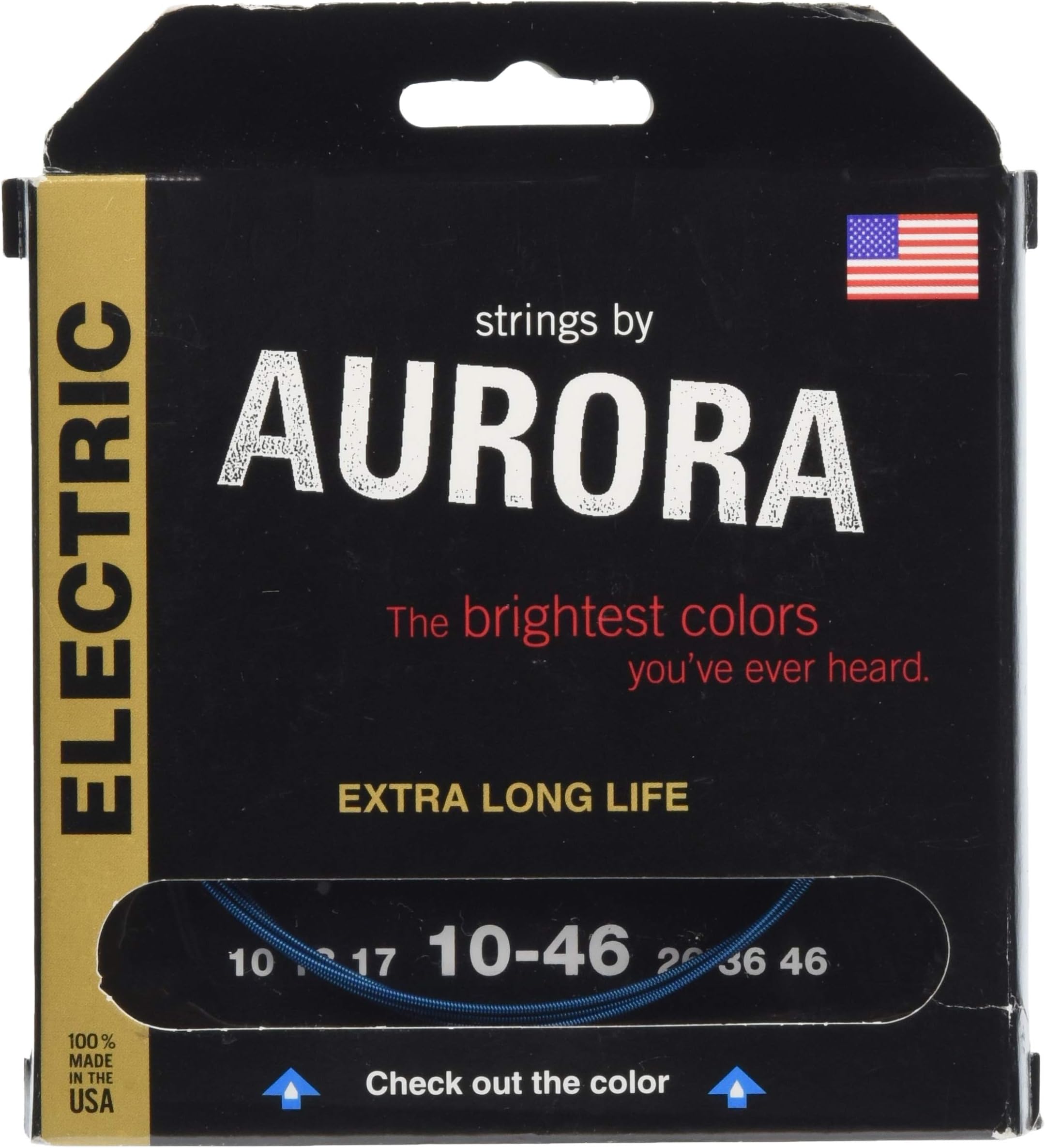 Aurora Electric Guitar Strings 10 Gauge Blue