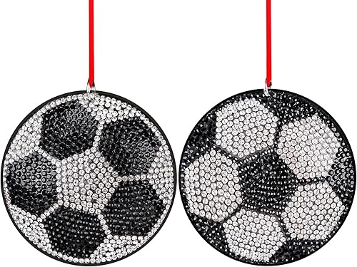 FaCraft Adornos de Navidad de bola de fútbol 2024, adornos de bolas de Navidad para decoración de árbol de Navidad, adornos colgantes de Navidad