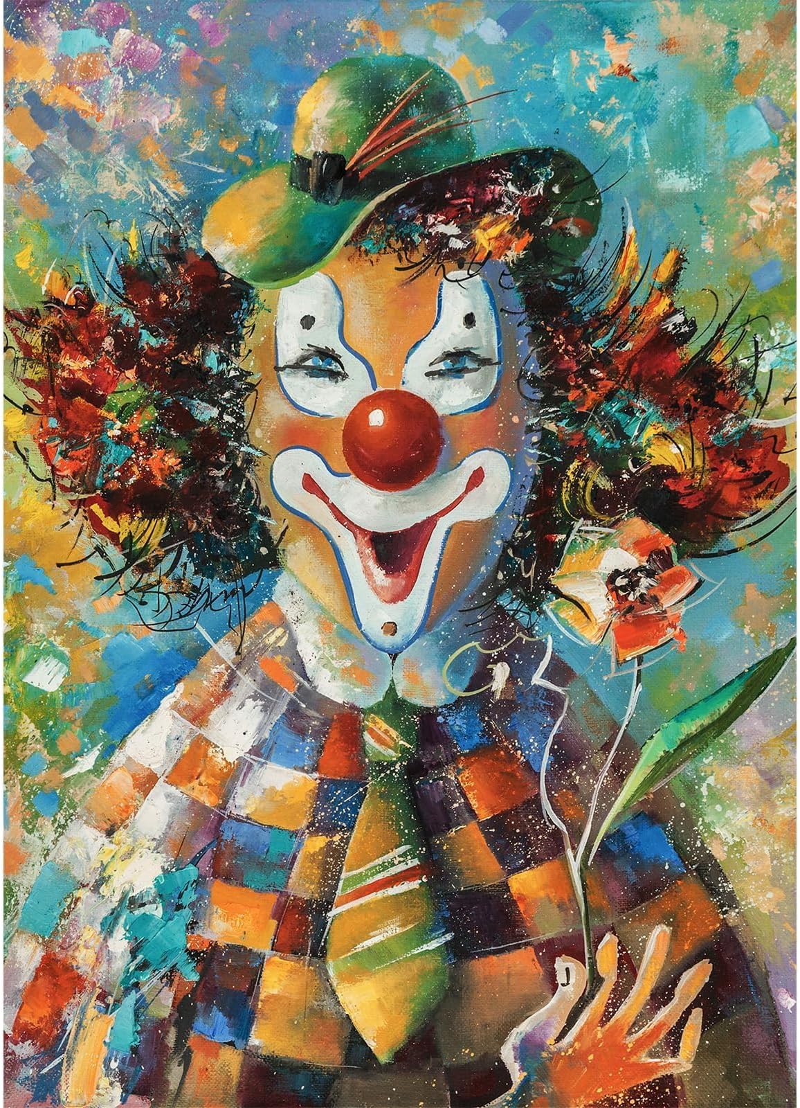 HUADADA Jigsaw Puzzles for Adults 1000 Pieces, Clown Letter on Back Interlock Perfectly No Dust, Circus Home Decor Birthday Party Toys for Men Women Elders Seniors (27.5"x19.6"), 1:1 Poster