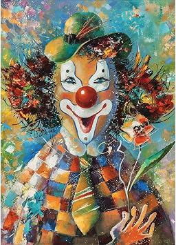 Jigsaw Puzzles for Adults 1000 Pieces, Clown with Poster Interlock Perfectly Letter on Back No Dust, Home Decor Toy for Men Women Elders Seniors 27.5"x19.6"