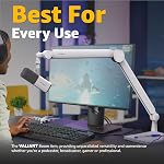 IXTECH Mic Arm Blanc Premium Boom Arm 360° Support de bras de microphone rotatif avec support de bureau entièrement réglable VALIANT WHITE Modèle