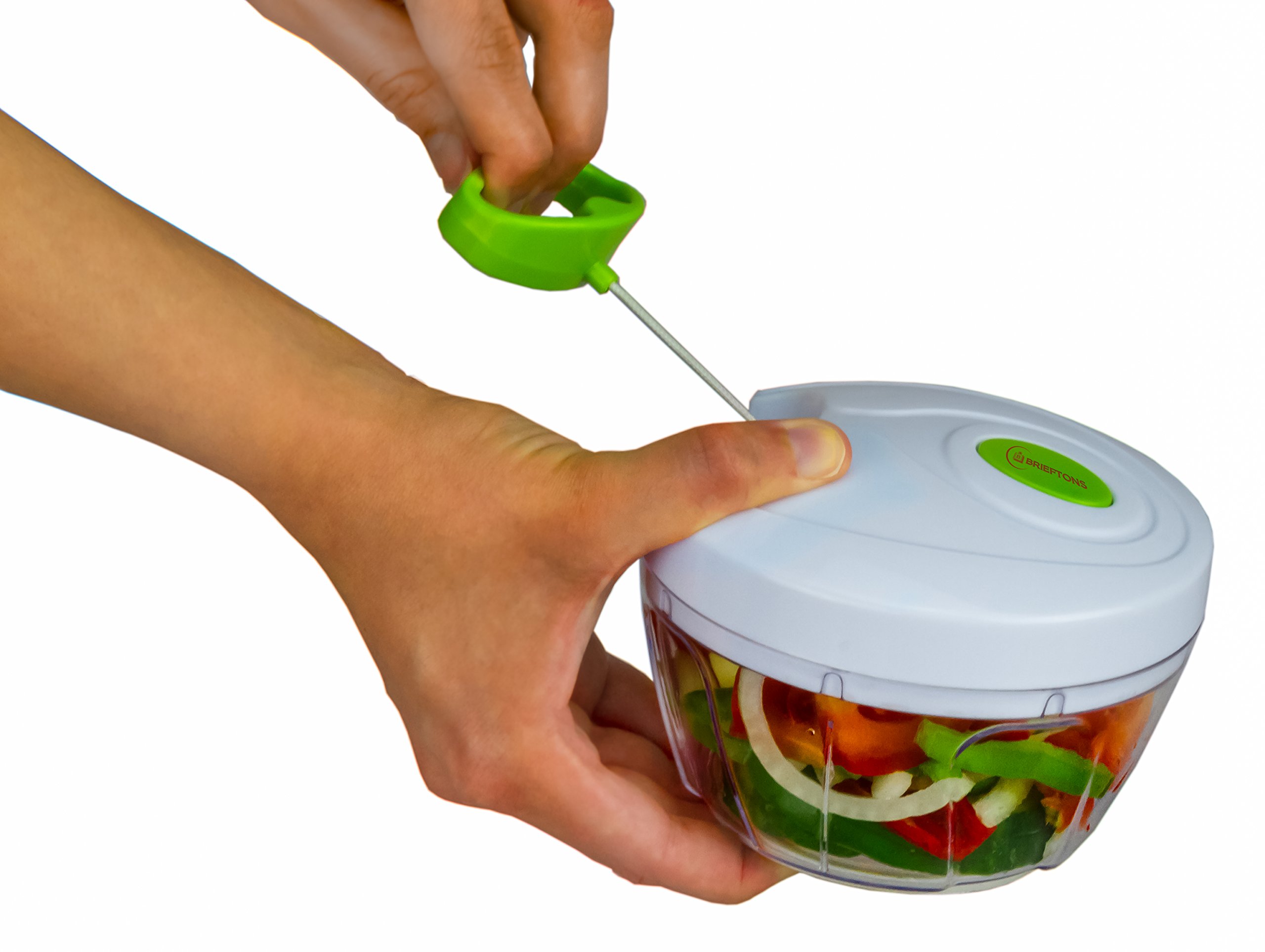 Brieftons Manual Food Chopper, Compact & Powerful Hand Held Vegetable