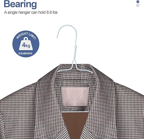 Miniatura 6 de SPECILITE Paquete de 50 perchas de alambre de metal con ranura, 16.7 pulgadas, calibre 12, ultra delgadas, antideslizantes, para trajes de tamaño