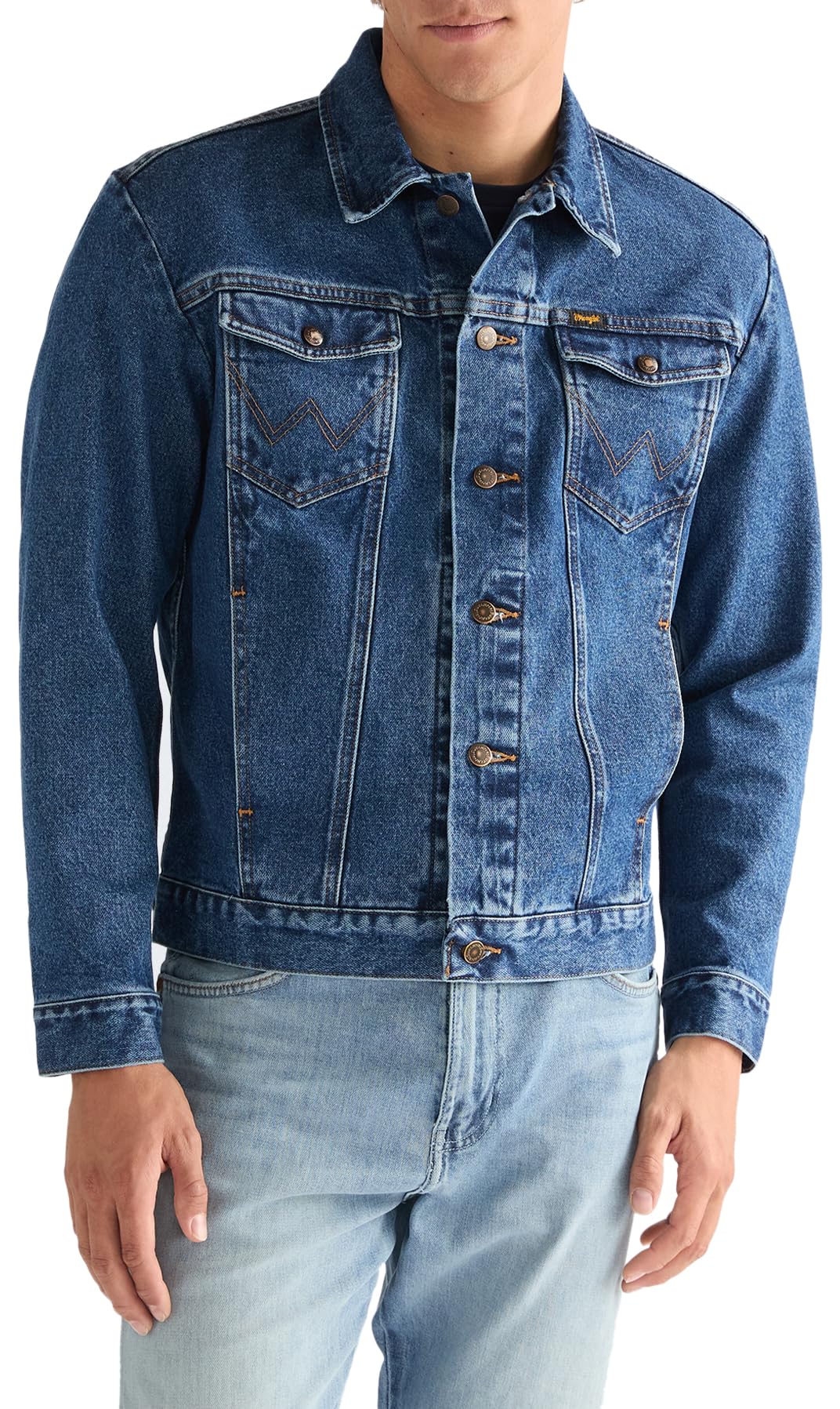 Wrangler Cowboy Cut Denim Jacket, Dark Blue, Size S, Men