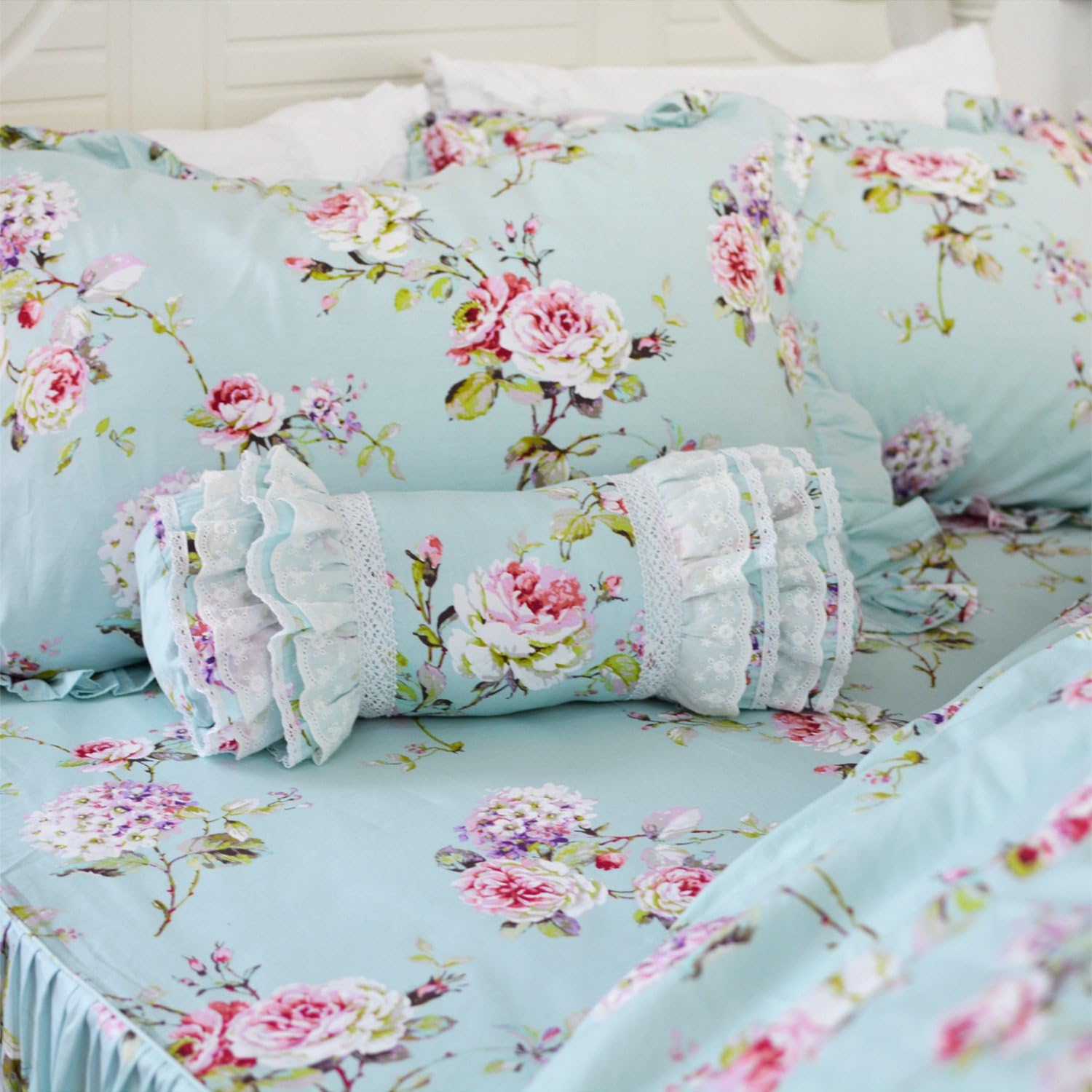 Bеѕt Rеvіеw FADFAY Shabby Floarl Cotton Bedding Set Queen 4-Pieces Light Blue Hydrangea Print Duvet Cover Set with Bedskirt French Country Style with Ruffle -1 Duvet Cover, 1 Bedskirt, 2 Pillowshams Uр Tо 60% оƒƒ FADFAY Shabby Floarl Cotton Bedding Set Queen 4-Pieces Light Blue Hydrangea Print Duvet Cover Set with Bedskirt French Country Style with Ruffle -1 Duvet Cover, 1 Bedskirt, 2 Pillowshams