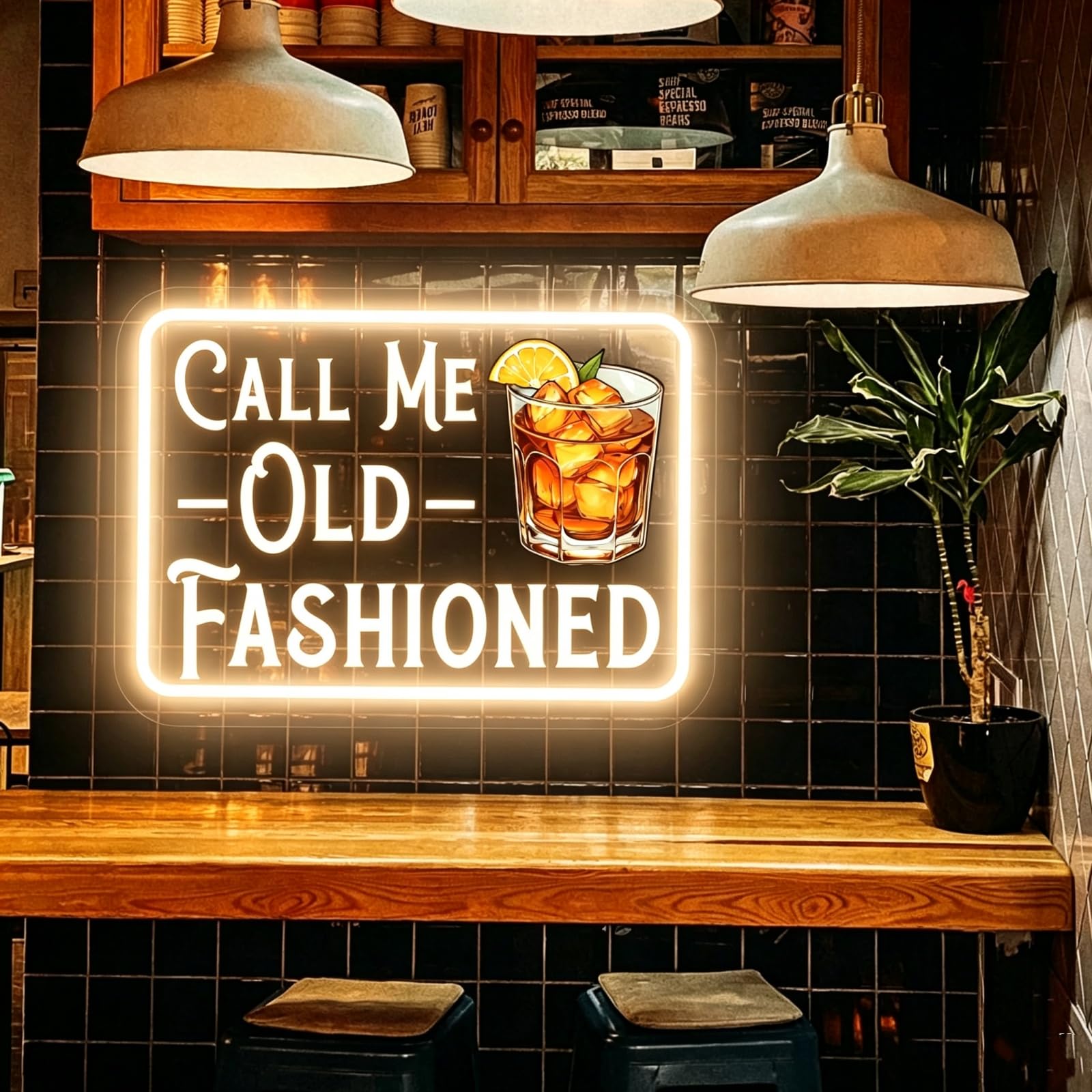 Call Me Old Fashioned ciepły biały neonowy znak do dekoracji ścian, zasilany przez USB, neonowa lampa do retro, baru, domu, baru, baru, koszyka, pubu, na imprezę, prezent dla miłośników