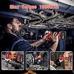 Cordless Impact Wrench1/2, 750Ft-lbs (1000N.m), 21V Power Impact Wrenches, 4-Mode Speed, 2x4.0AH Battery High Torque, 5 Sockets, 8 Drill, 6 Screws, Electric Impact Driver for Car Home Truck