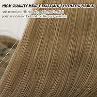 Vista 67 de BARSDAR Extensión de Cola de Caballo Trenzada de 30 Pulgadas de Largo - Extensiones de Cabello de Cola de Caballo Trenzada Rubia Recta Envolvente